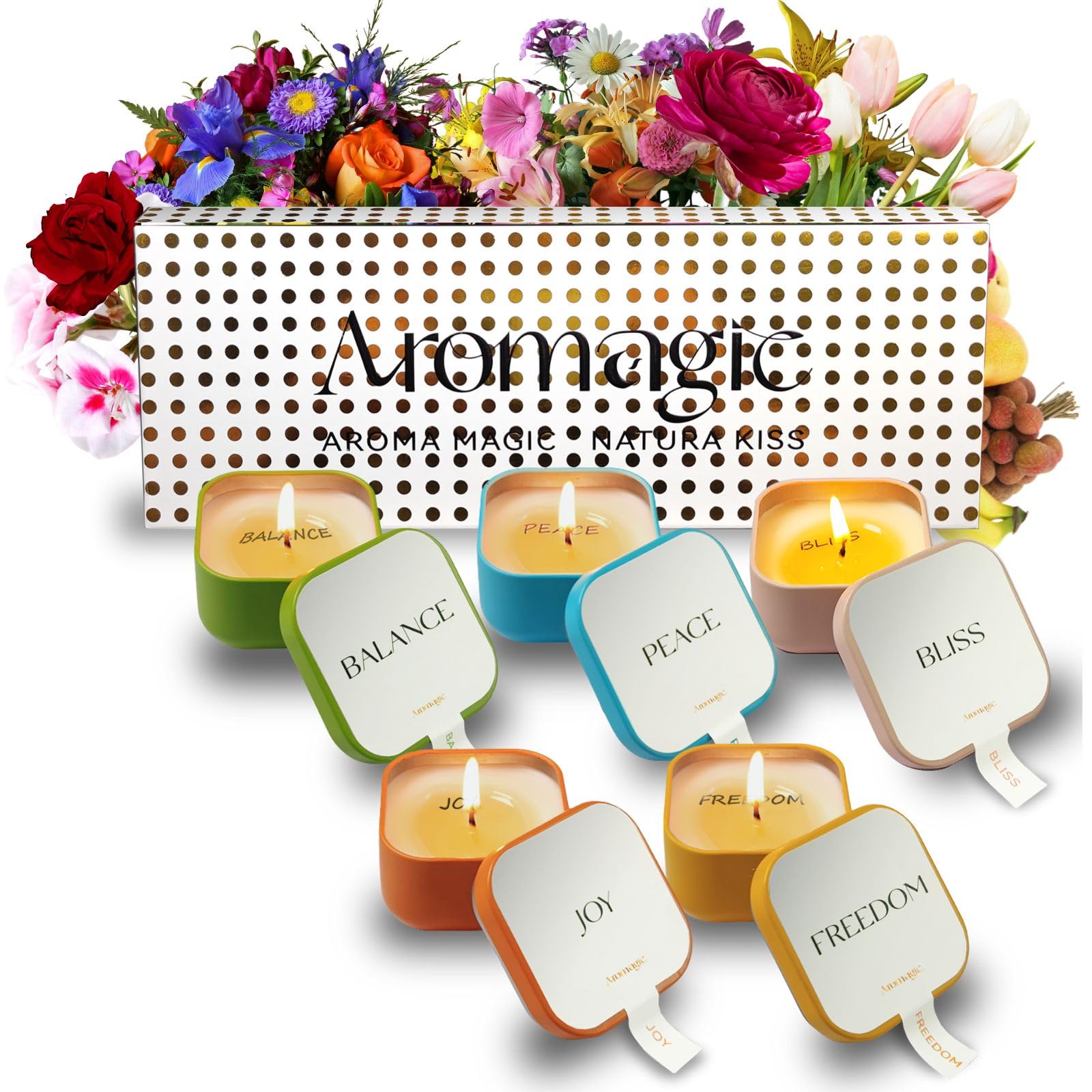 Aromagic 5 Pack Scented Candles Gift Set,Jar Candles Valentine's Day Gifts for Women aromagic uk supplements