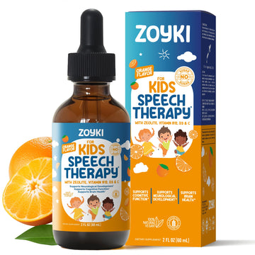 Zoyki Speech Therapy Drops for Kids - Speech Support Supplement for Communication Delay Cognitive Function Language & Brain Development with Zeolite Vitamins B12 D3 C - Sugar Free Gluten-Free Vegan Zoyki uk supplements