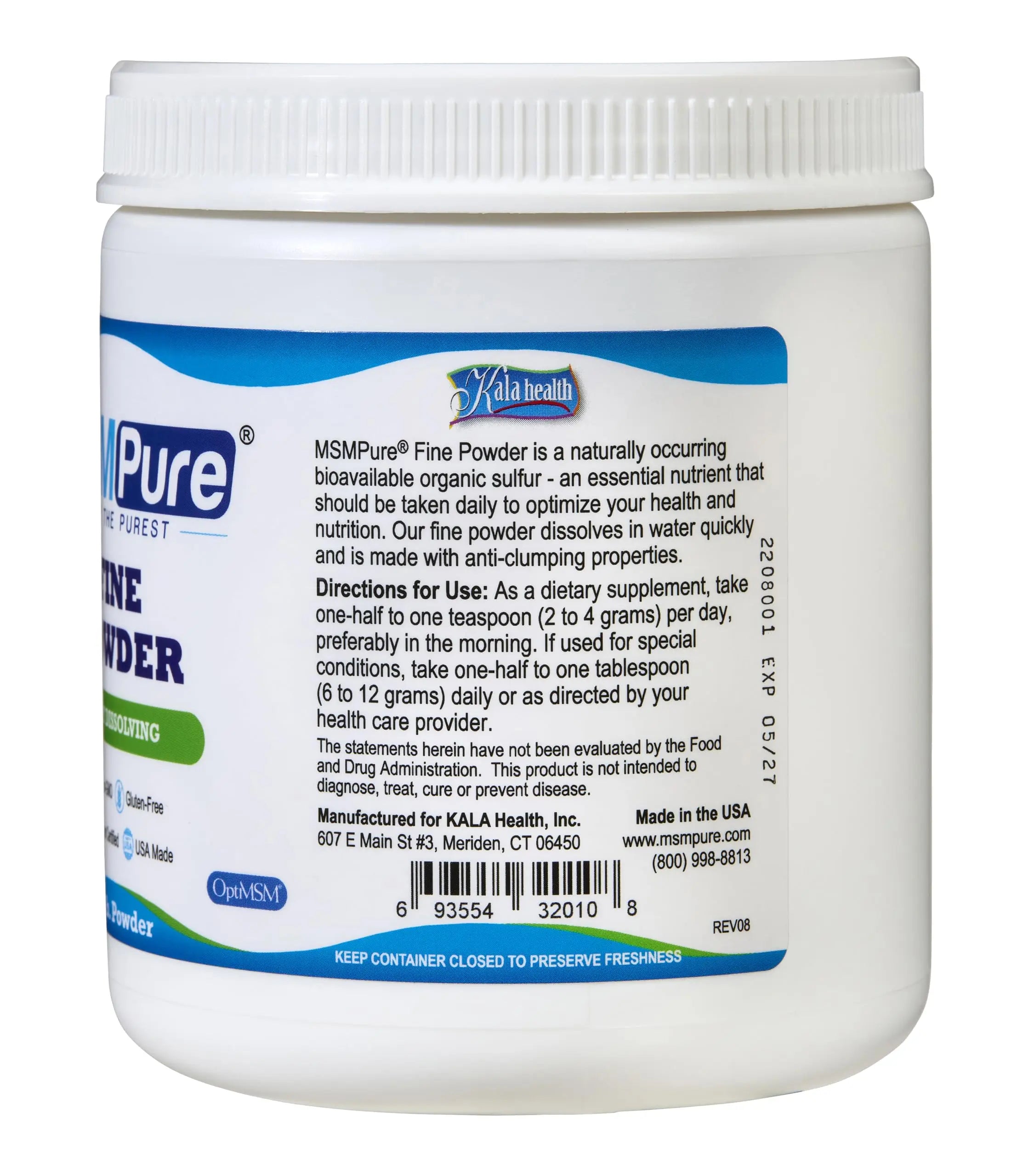 KALA HEALTH MSMPure Fine Powder 1lb and Muscle & Joint Cream 2oz Bundle KALA HEALTH uk supplements