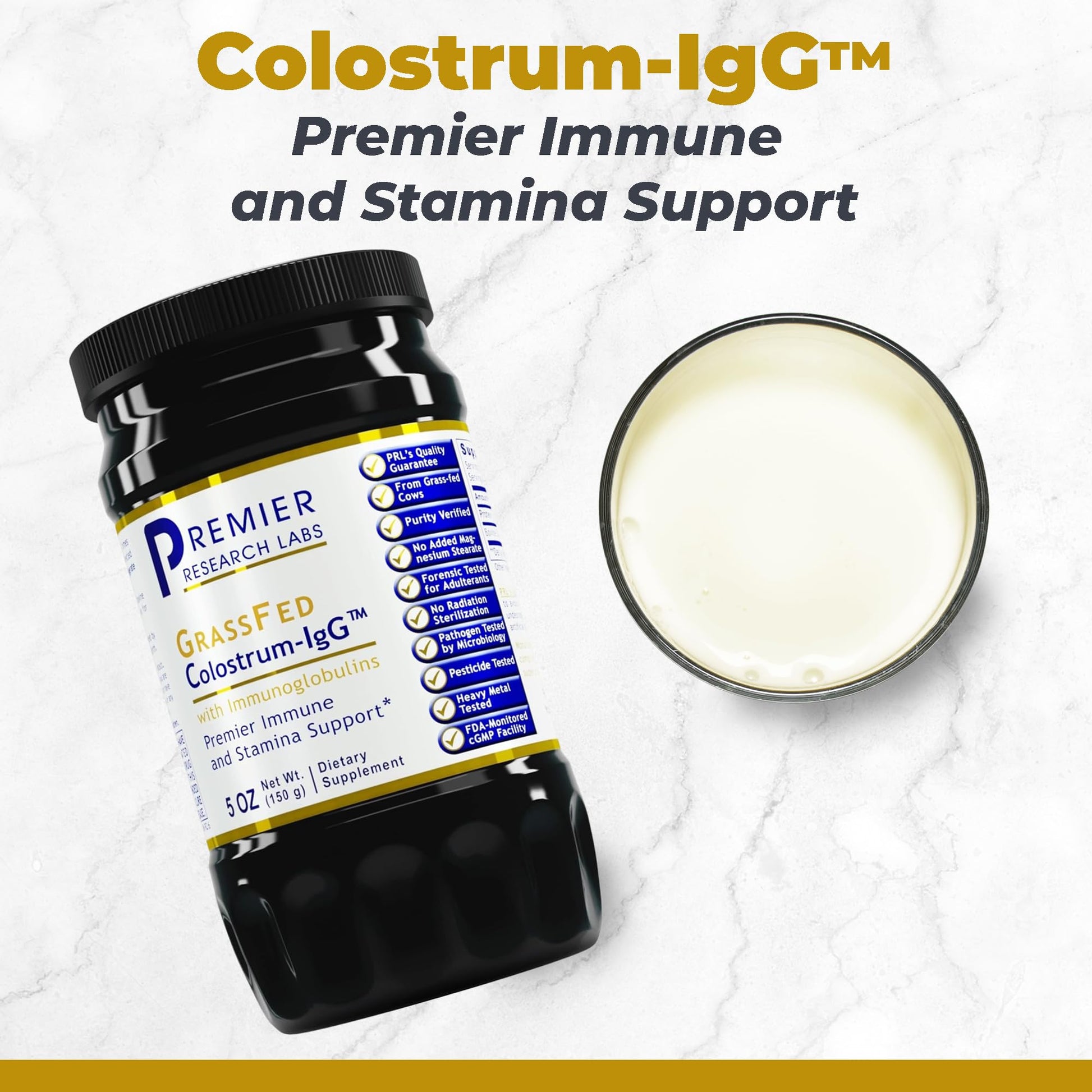 Premier Research Labs Colostrum-IgG Powder - Colostrum Supplement, Bovine Colostrum for Humans, Cow Colostrum for Immune Health, Superfood with Lactoferrin, Amino Acids, Nucleotides - 5 oz (150 g) Premier Research Labs uk supplements