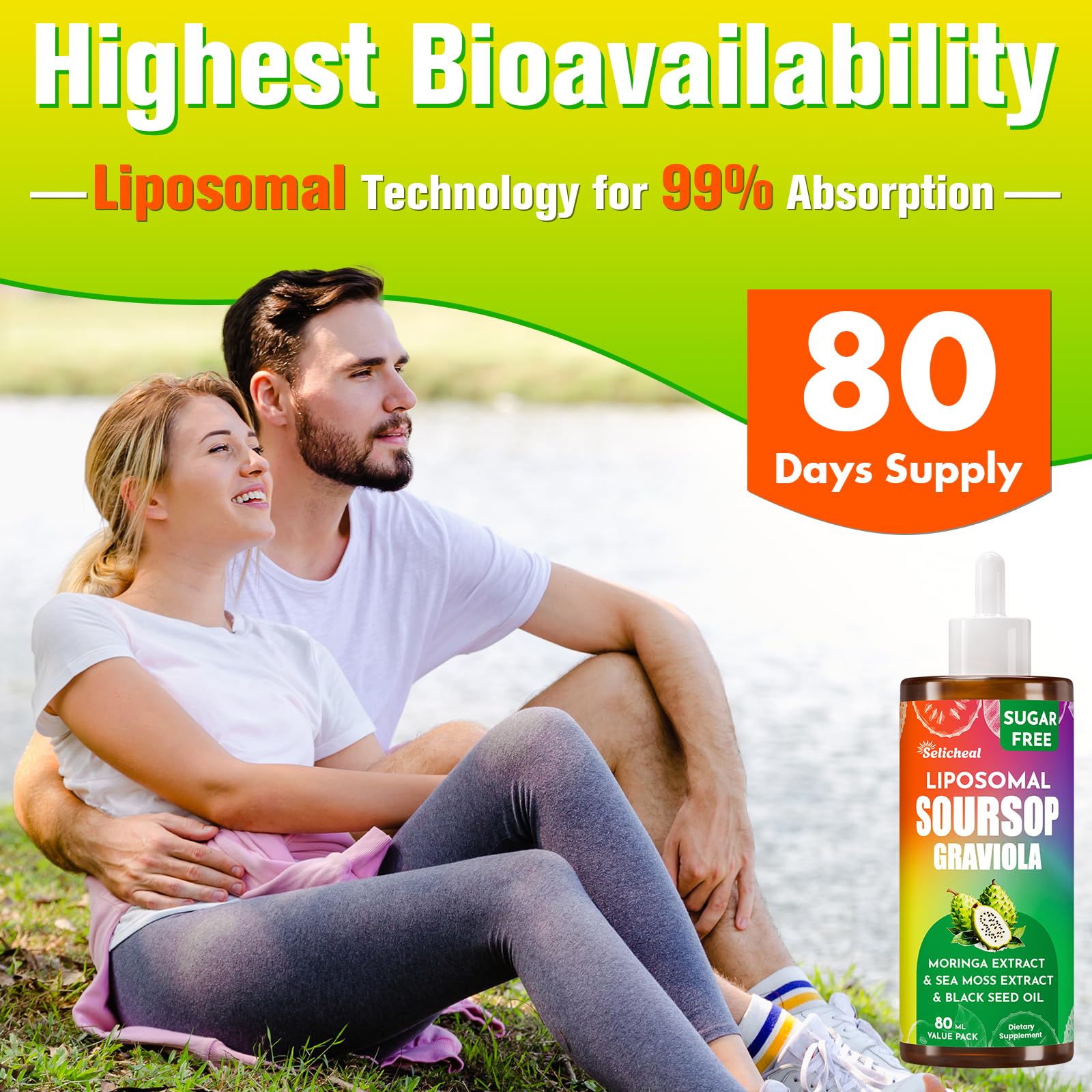(80ML) Supplement Liquid Drops, 10 in 1 Soursop Multivitamin Drops with Leaf Extract & Sea Moss, for Cell Support & Regeneration, Immunity, Gut, Zzz, Skin & Antioxidant | 2.8 Fl Oz - 80 Days Supply Selicheal uk supplements