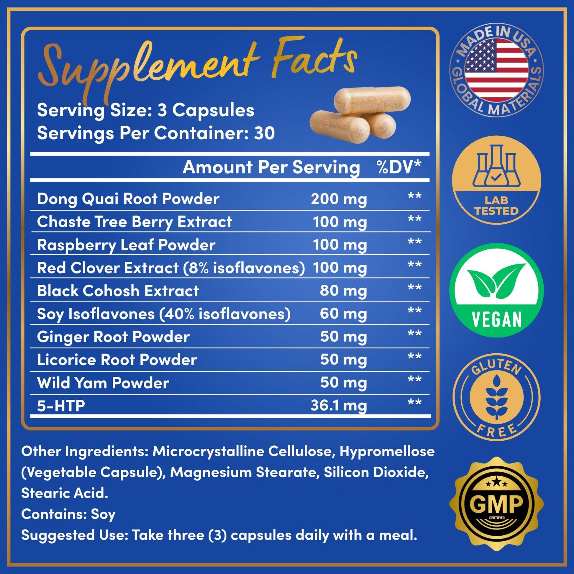Menopause Supplements for Women - 5-HTP, Dong Quai, Black Cohosh for Menopause Hot Flashes, Night Sweats Relief Support - Womens Pre Meno Premenopausal Perimenopause Supplement - 90 Caps WINDSOR BOTANICALS uk supplements