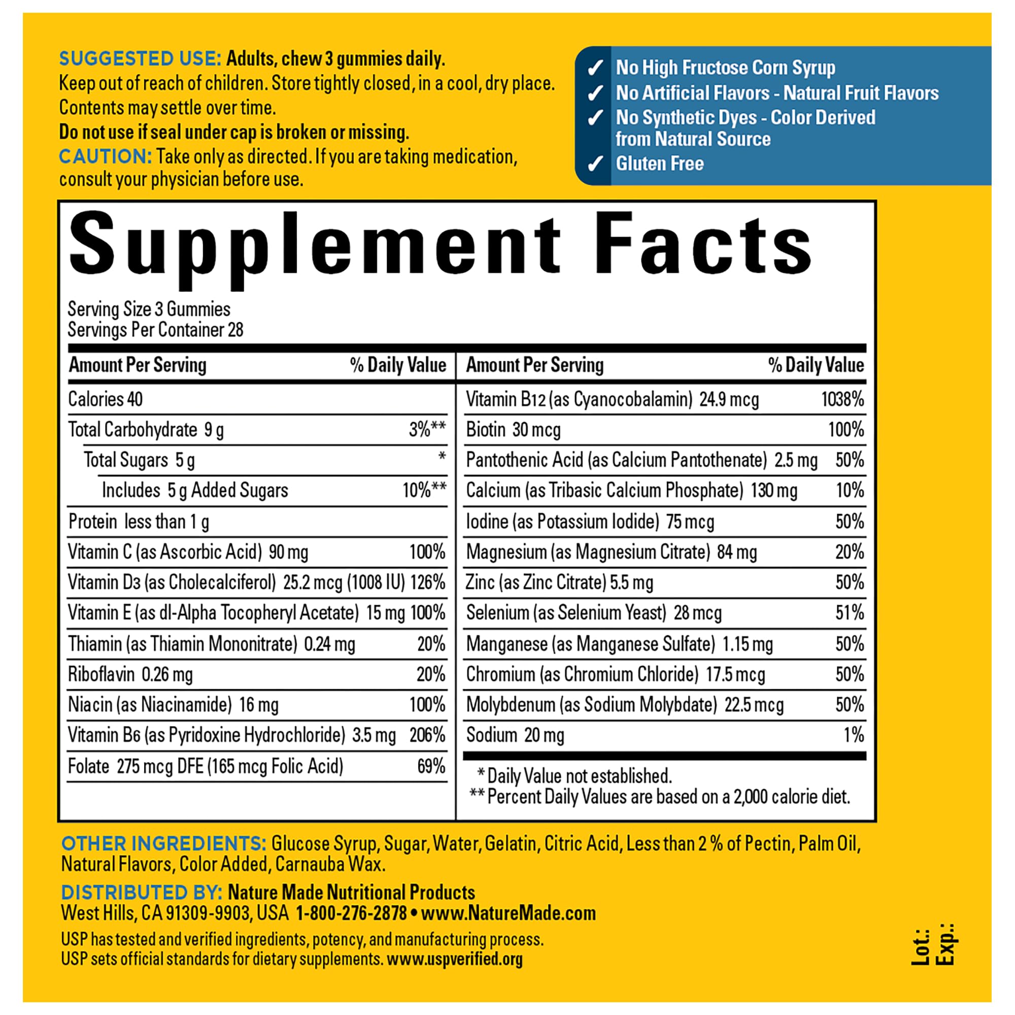 Nature Made Advanced Multivitamin Gummies 50 + for Him, Mens Multivitamins Gummies with Magnesium Citrate Nature Made uk supplements