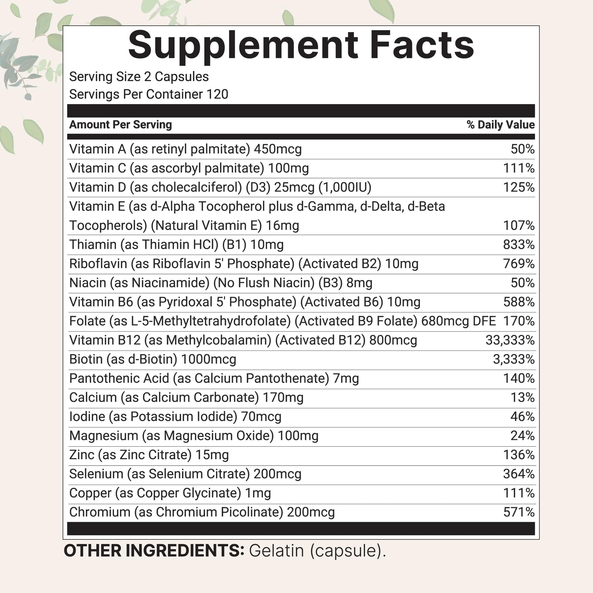 Micro Ingredients Pure Methylated Multivitamin, 240 Capsules | 19-in-1 Formula with Vitamins C, D, B12, Folate, Magnesium, Zinc & More | Micro Ingredients uk supplements