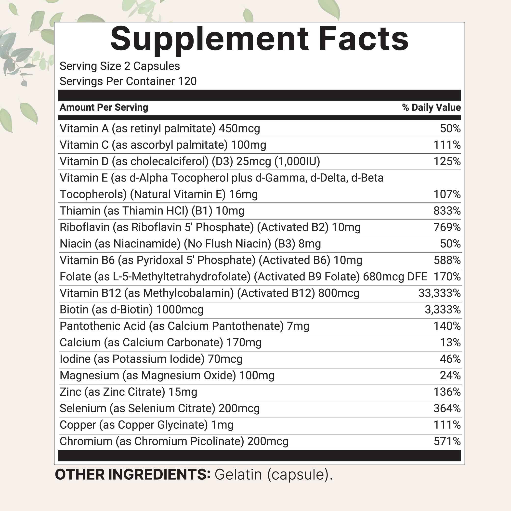 Micro Ingredients Pure Methylated Multivitamin, 240 Capsules | 19-in-1 Formula with Vitamins C, D, B12, Folate, Magnesium, Zinc & More | Micro Ingredients uk supplements