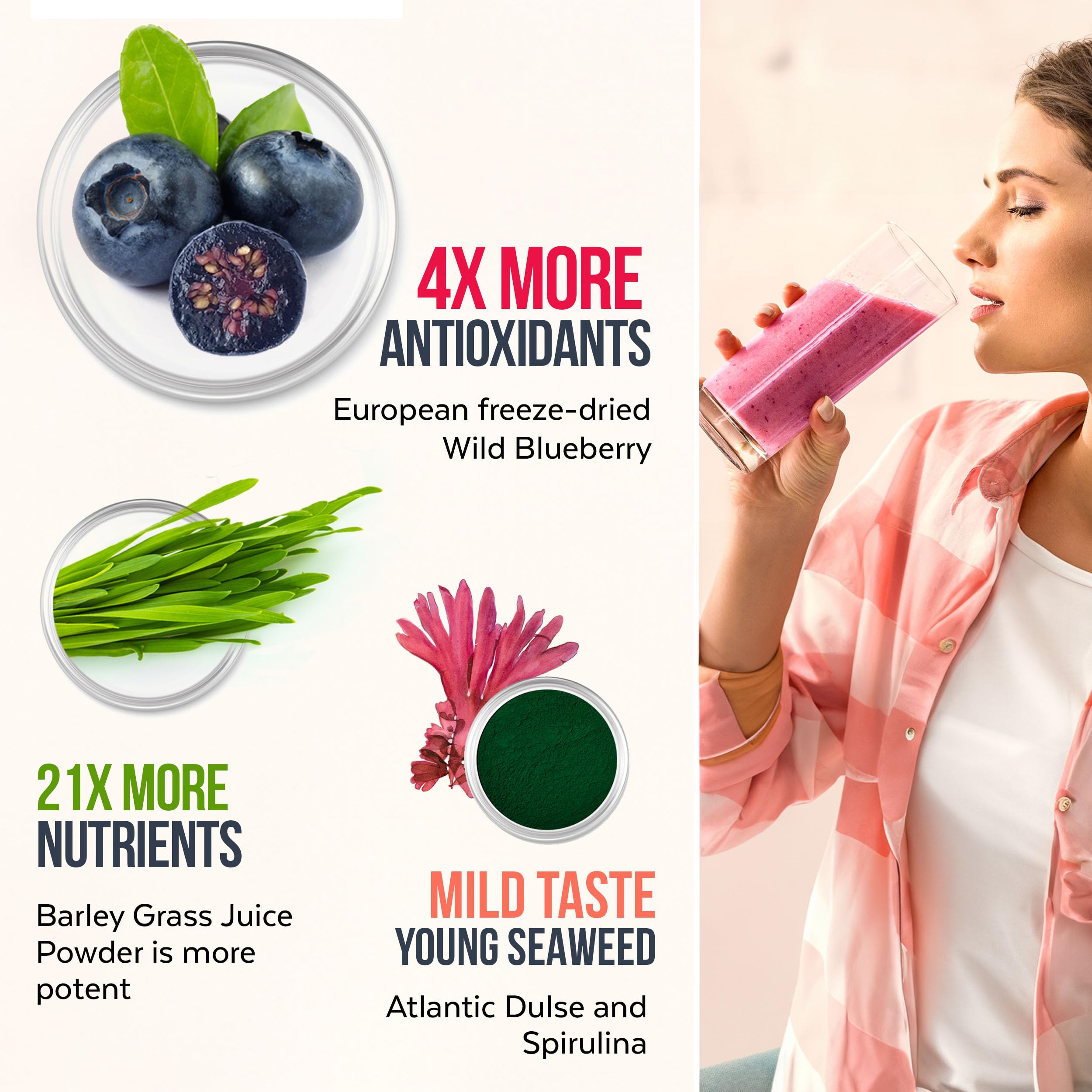 Numami Organic Detox Blueberry Smoothie Powder with Healthy Spirulina, Atlantic Dulse Numami uk supplements