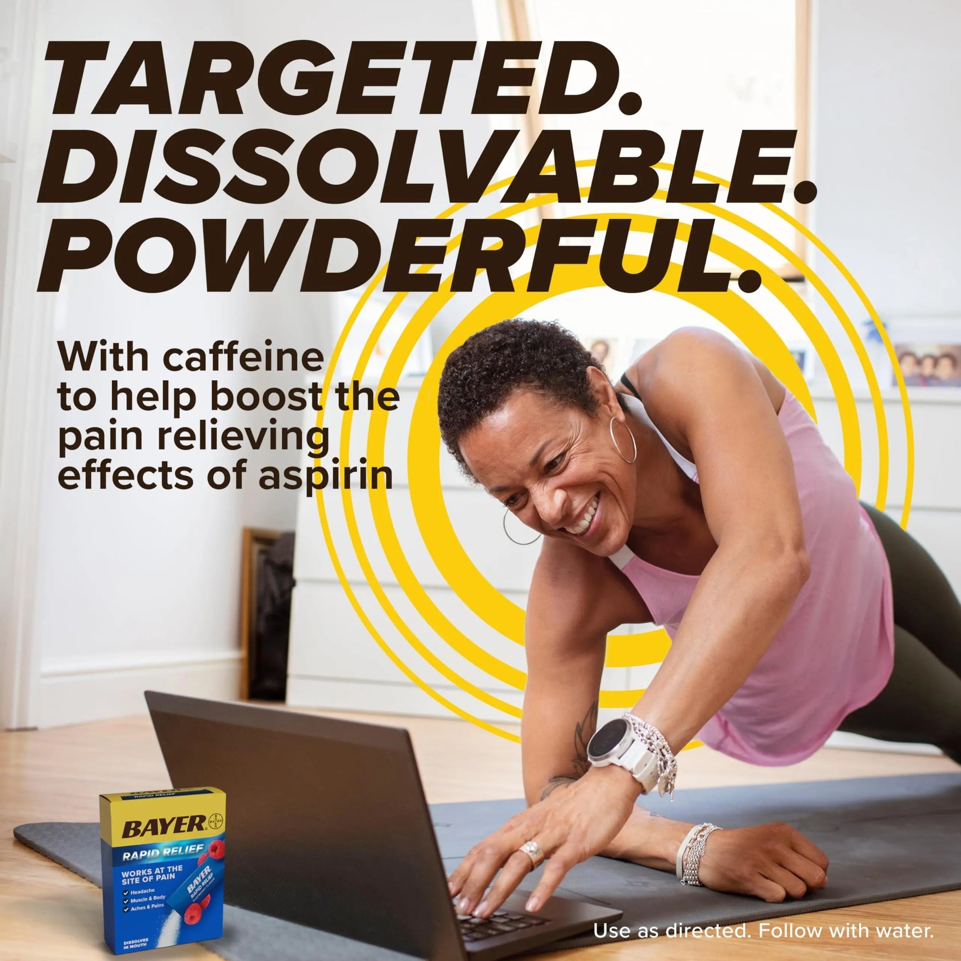 Bayer® Rapid Relief, Dissolvable Raspberry Flavor, Powder Packs with Aspirin & Caffeine, Fast Acting Headache Relief, Muscle and Body Pain Reliever, 20ct Bayer uk supplements