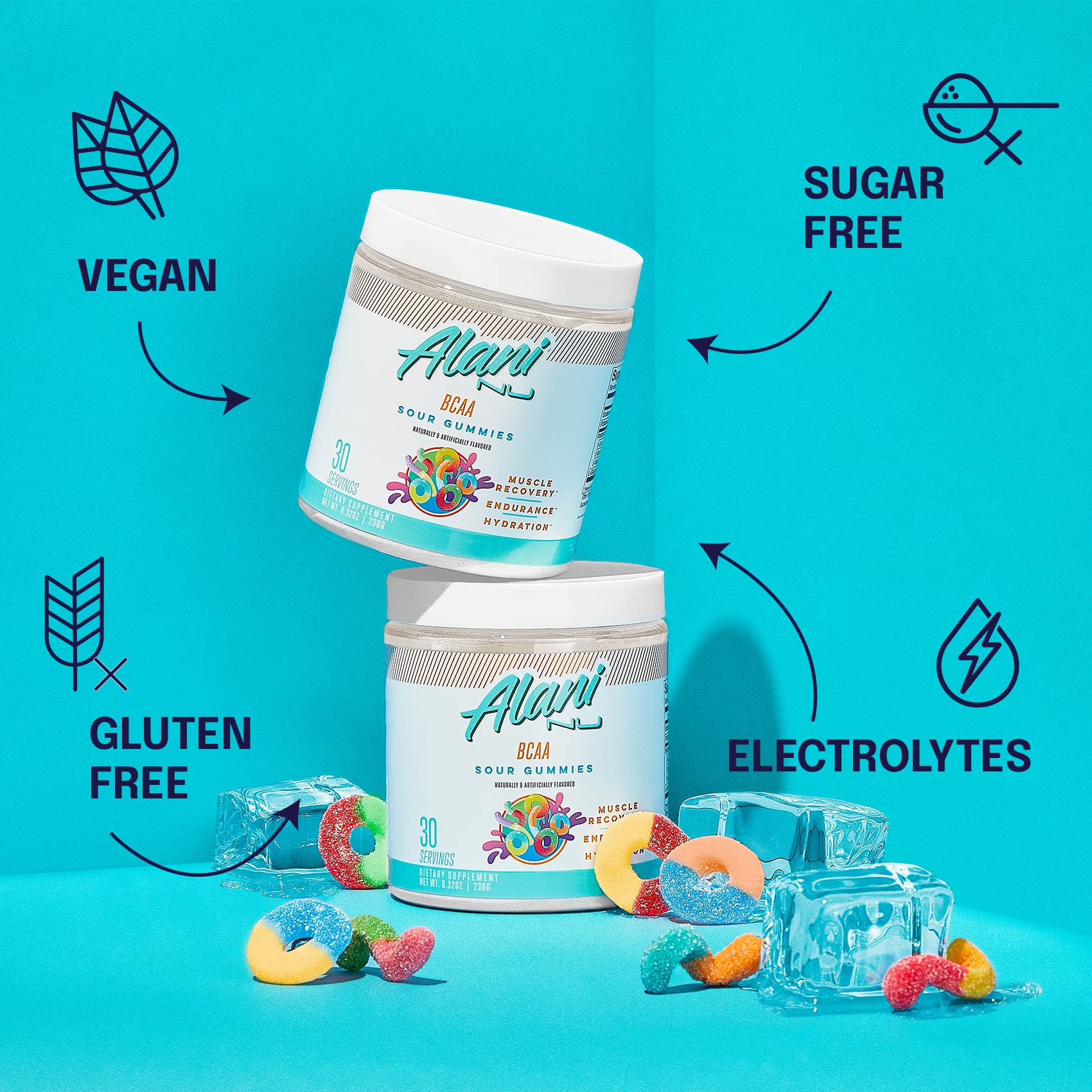 Alani Nu Breezeberry Pre Workout and BCAA Sour Gummies Post Workout Powder Bundle Alani Nu uk supplements