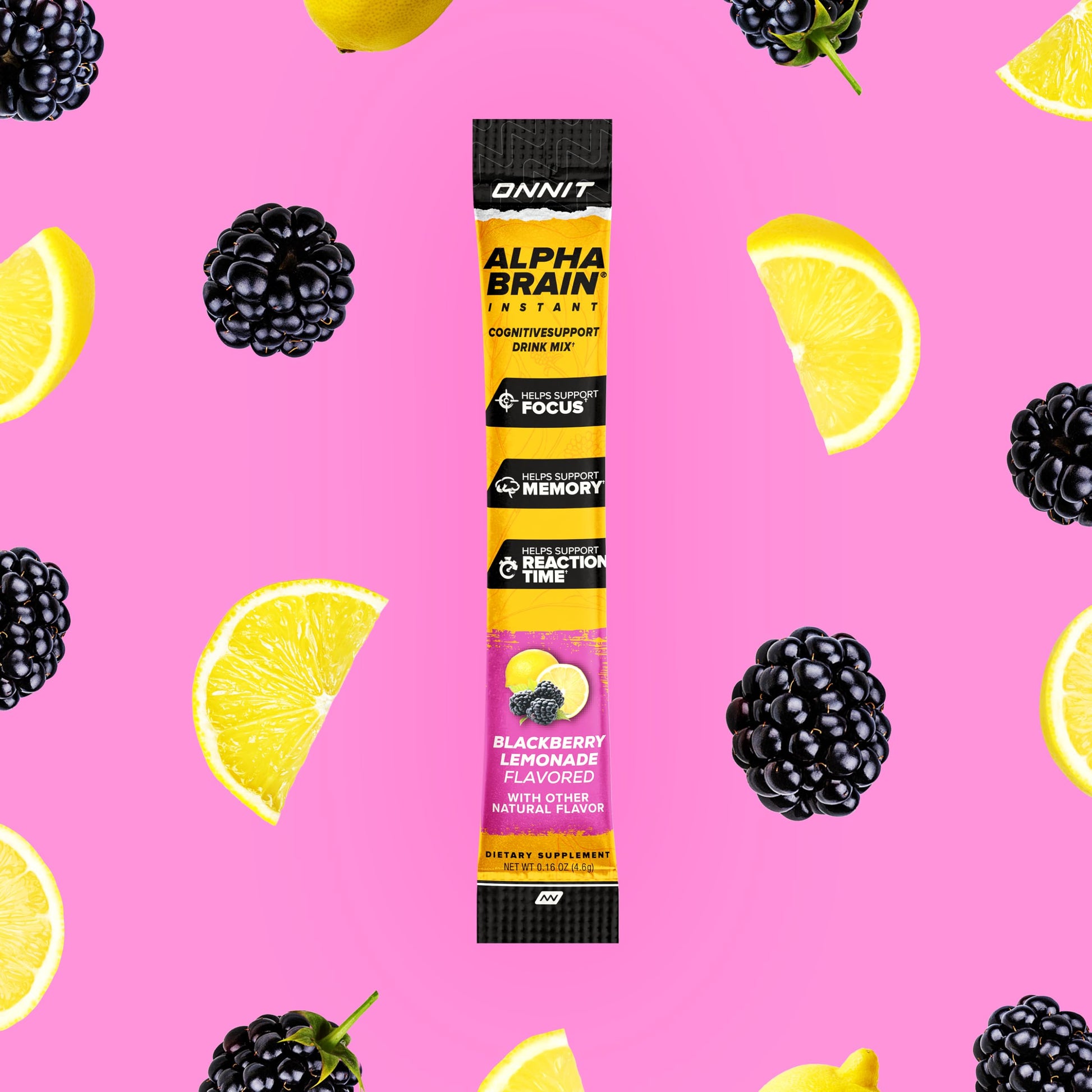 ONNIT Alpha Brain Instant Cognitive Support Drink Mix, BlackBerry Lemonade Flavor, Nootropic Supplement for Focus, Memory, and Clarity, 0.13 oz Packets, 30 Count ONNIT uk supplements