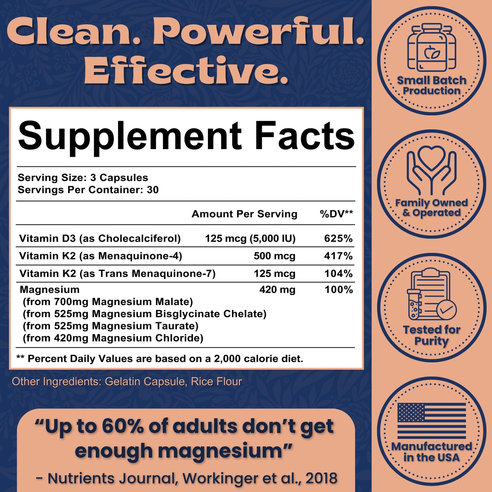 Local Nutrition Magnesium Complex 420mg with Vitamin D3 K2 - Four Bioavailable Forms Including Bisglycinate (Glycinate), Malate, Taurate, and Chloride for Superior Absorption - 90 Capsules Made in USA Local Nutrition uk supplements