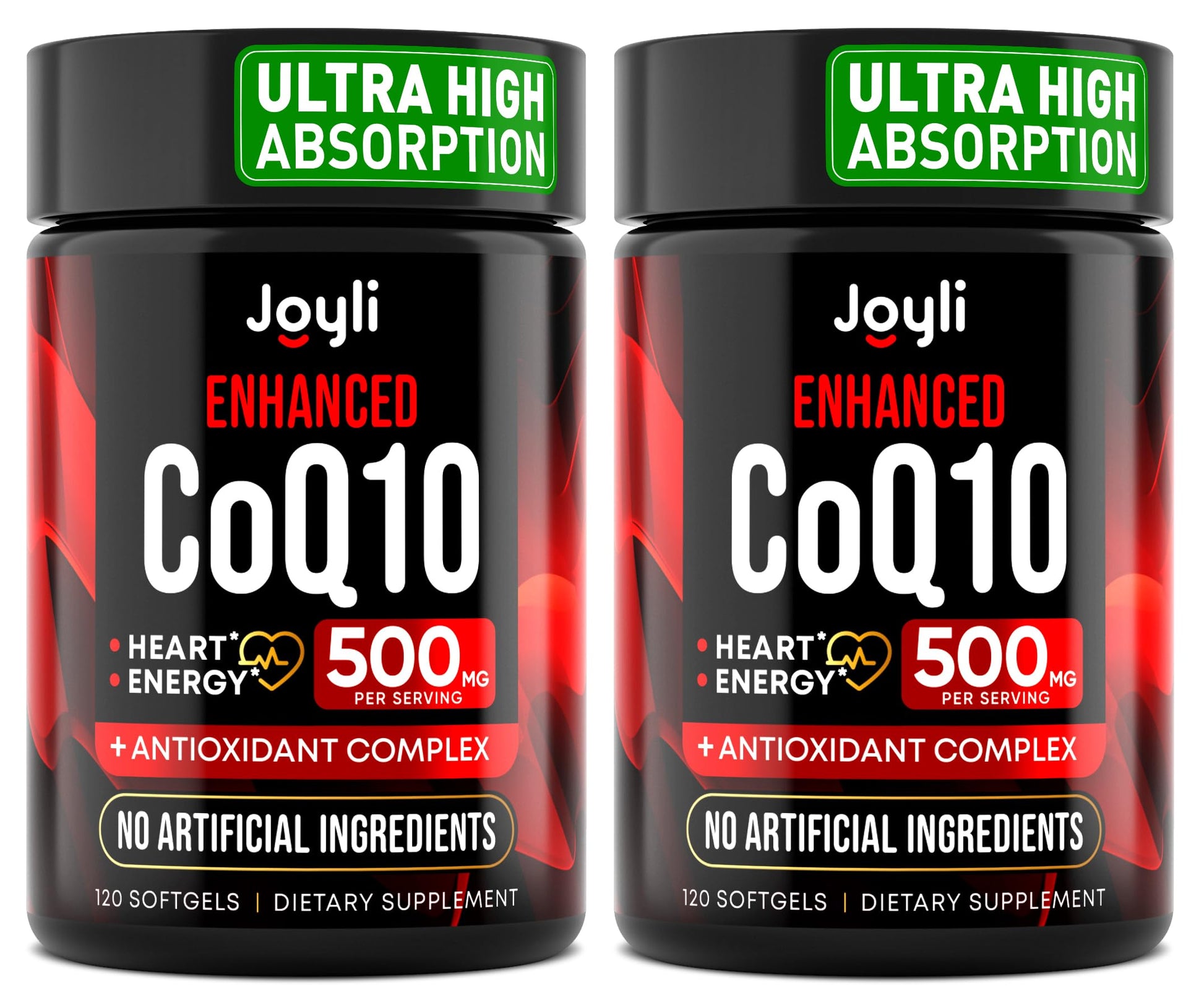 JOYLI Nutrition 2 Pack CoQ10 500mg - High Absorption Coenzyme Q10 Supplement - Co Q 10 for Energy & Vitality - Alternative to CoQ10 400mg & 300mg - 240 Softgels JOYLI Nutrition uk supplements