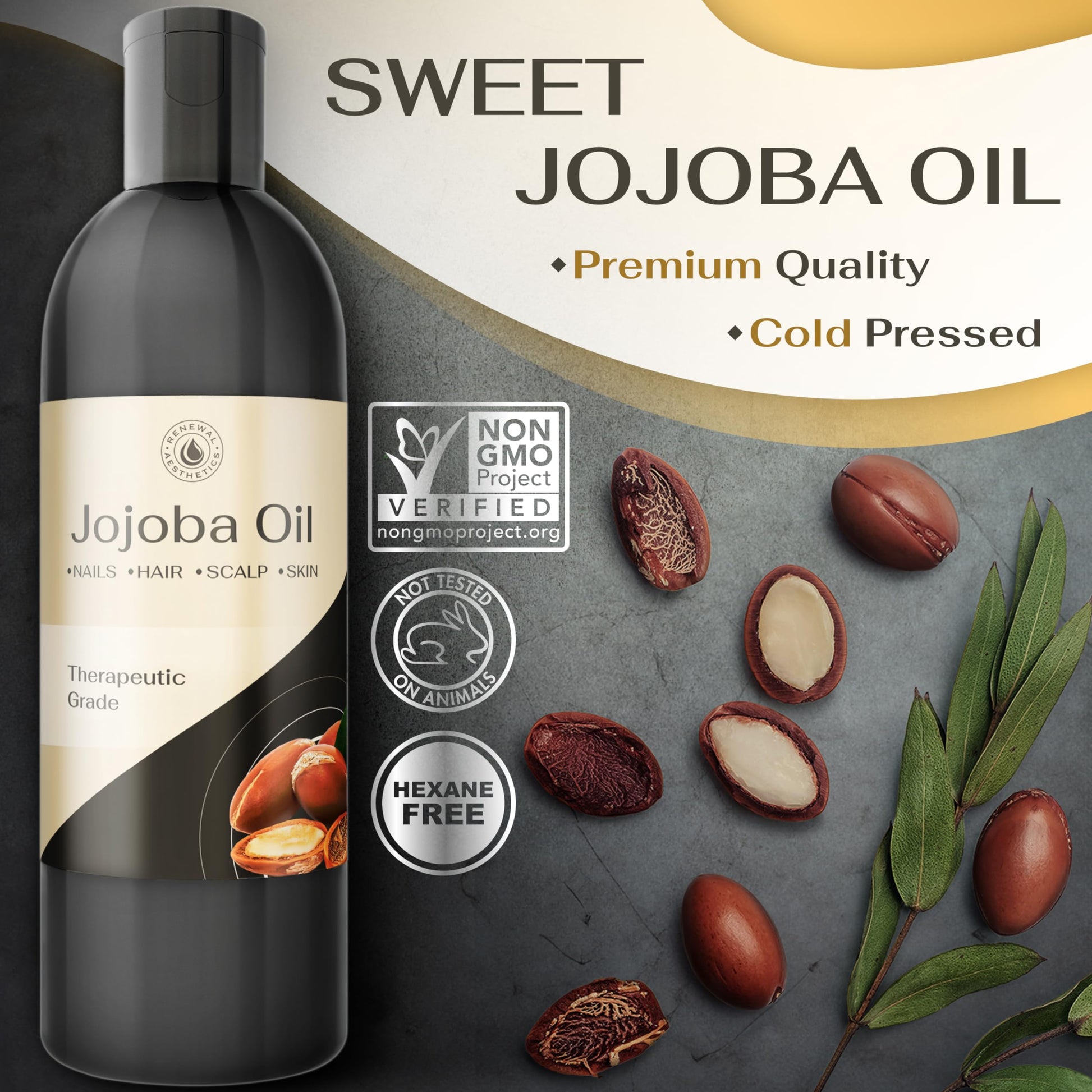 Sweet Oil - Hair and Skin Softener, Organic Natural Carrier Body Oil, Carrier Oil for Essential Oils - Massage Oil Renewal Aesthetics uk supplements