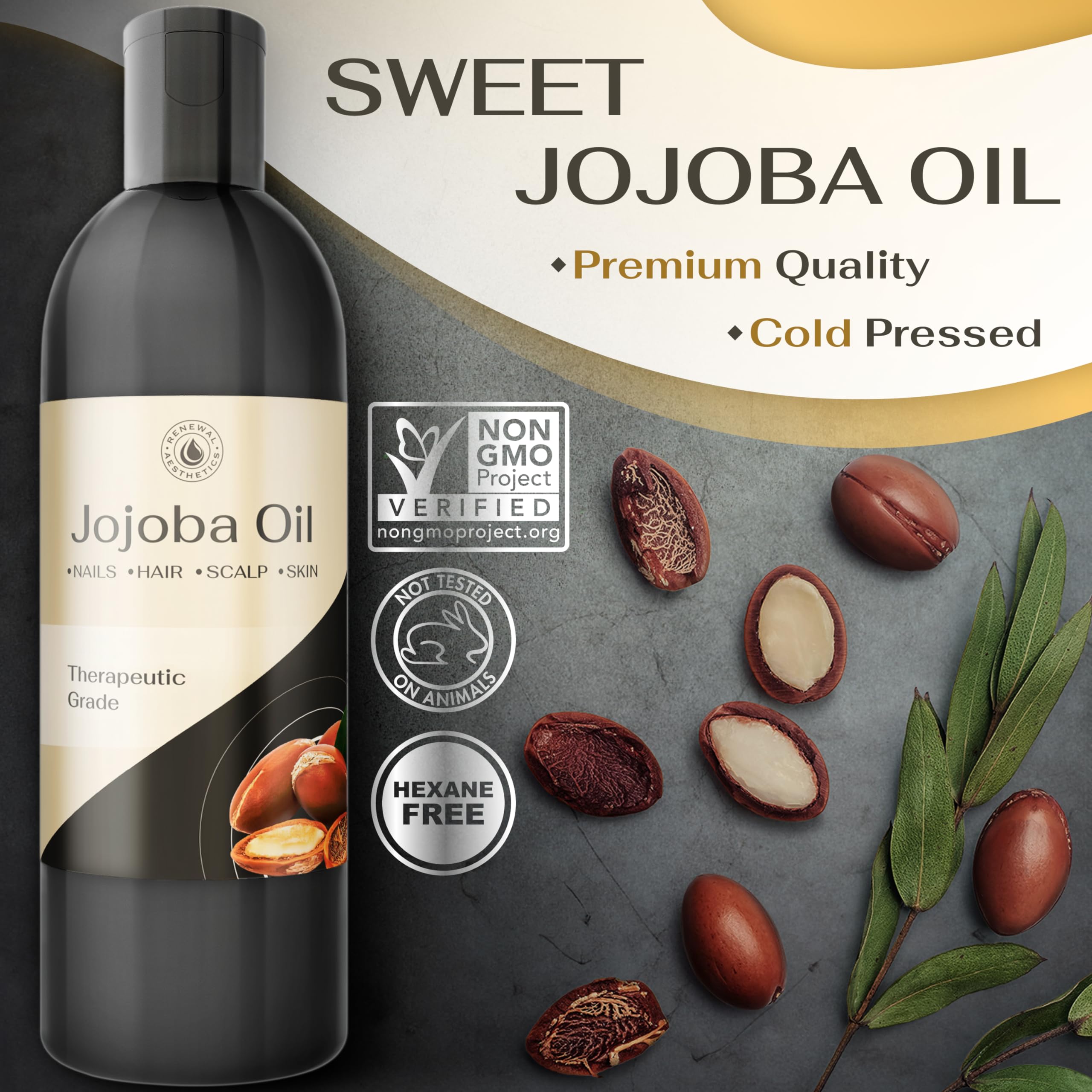 Sweet Oil - Hair and Skin Softener, Organic Natural Carrier Body Oil, Carrier Oil for Essential Oils - Massage Oil Renewal Aesthetics uk supplements