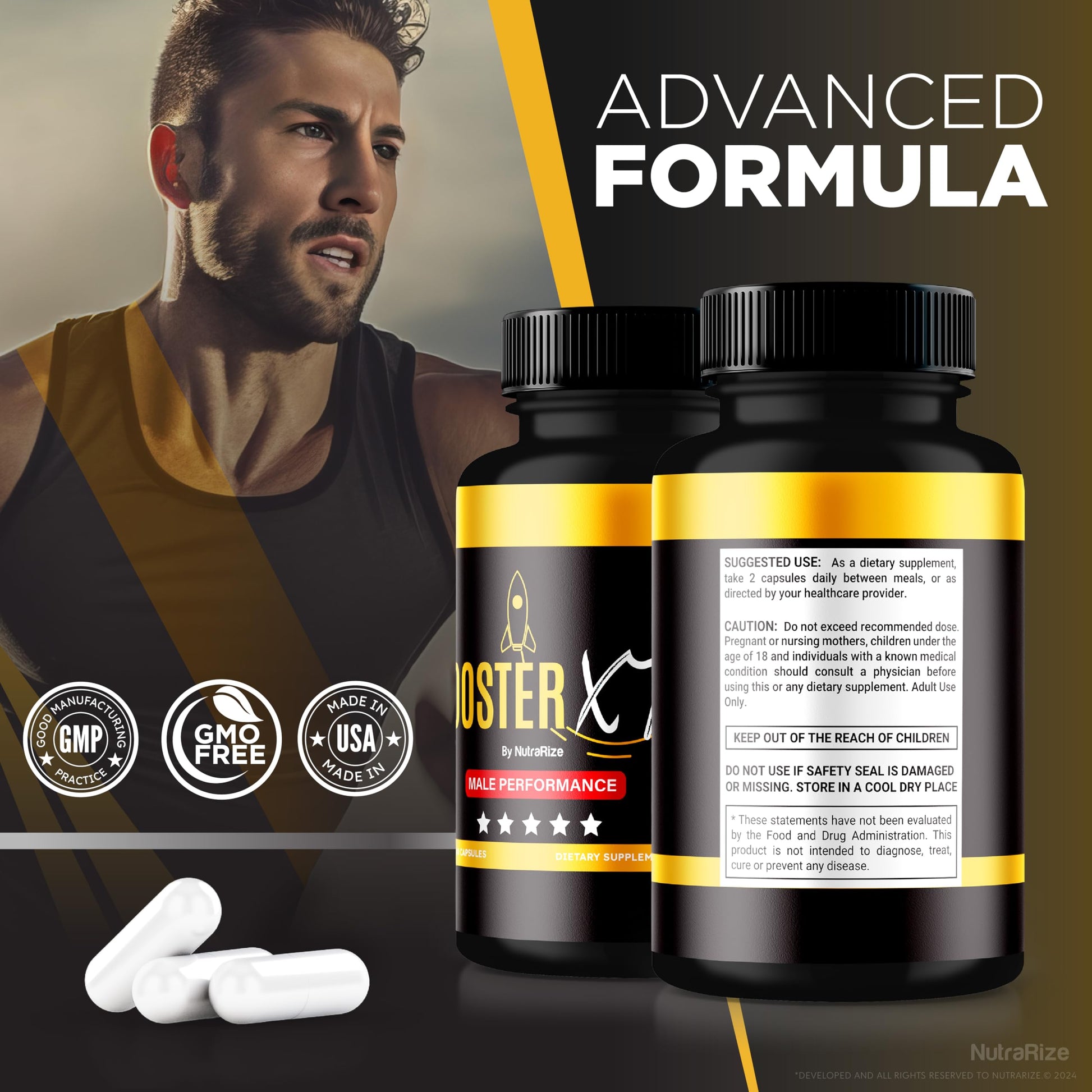NutraRize Booster XT for Men, Male Enhancing Capsules, Premium Formula to Support Daily Energy & Peak Performance, Multivitamin Pills for Overall Health, BoosterXT Reviews (60 Capsules) NutraRize uk supplements