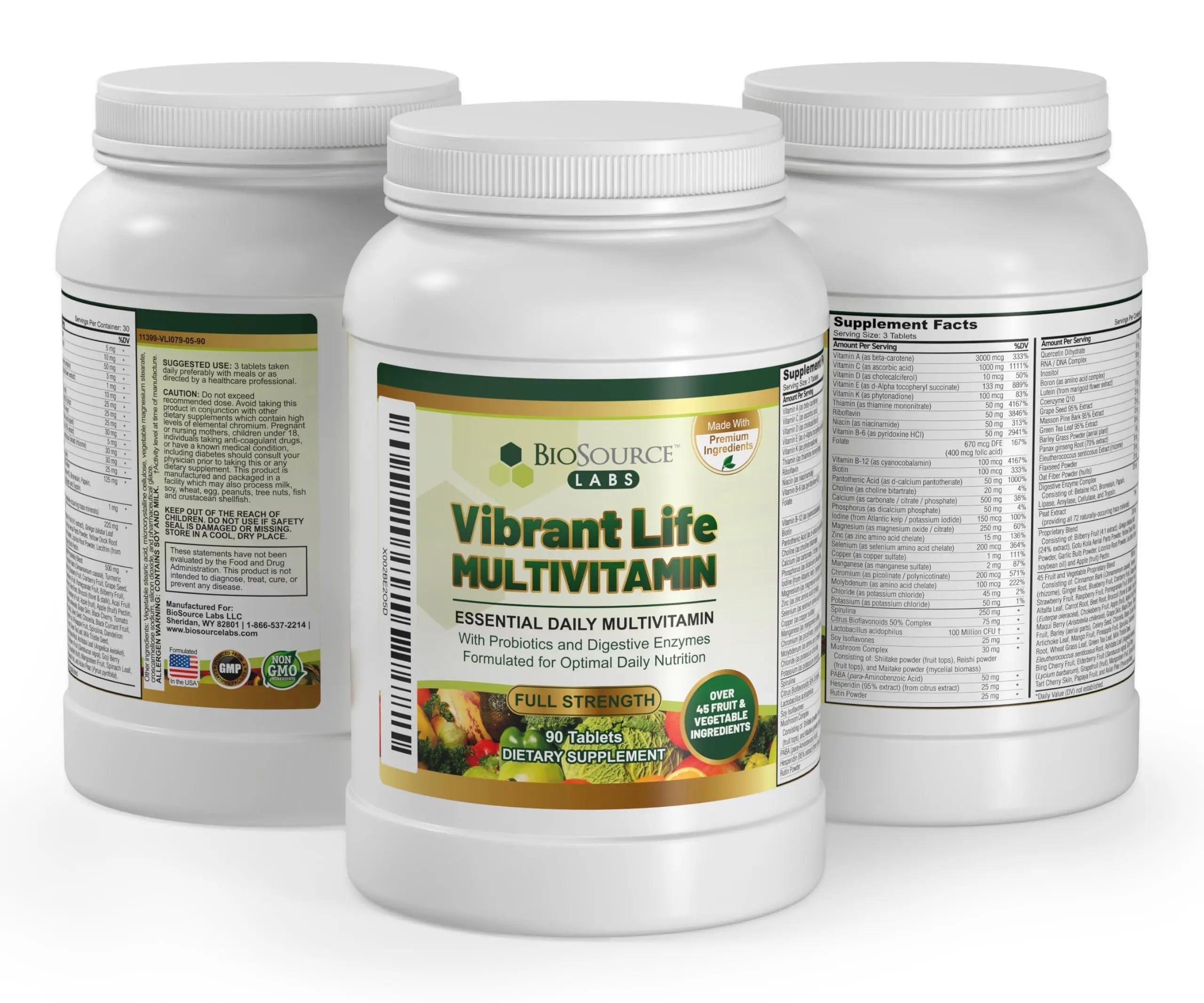 BioSource Labs Vibrant Life Multivitamin with Probiotics, Digestive Enzymes & B-Complex – Over 45 Fruits and Veggies BioSource Labs uk supplements