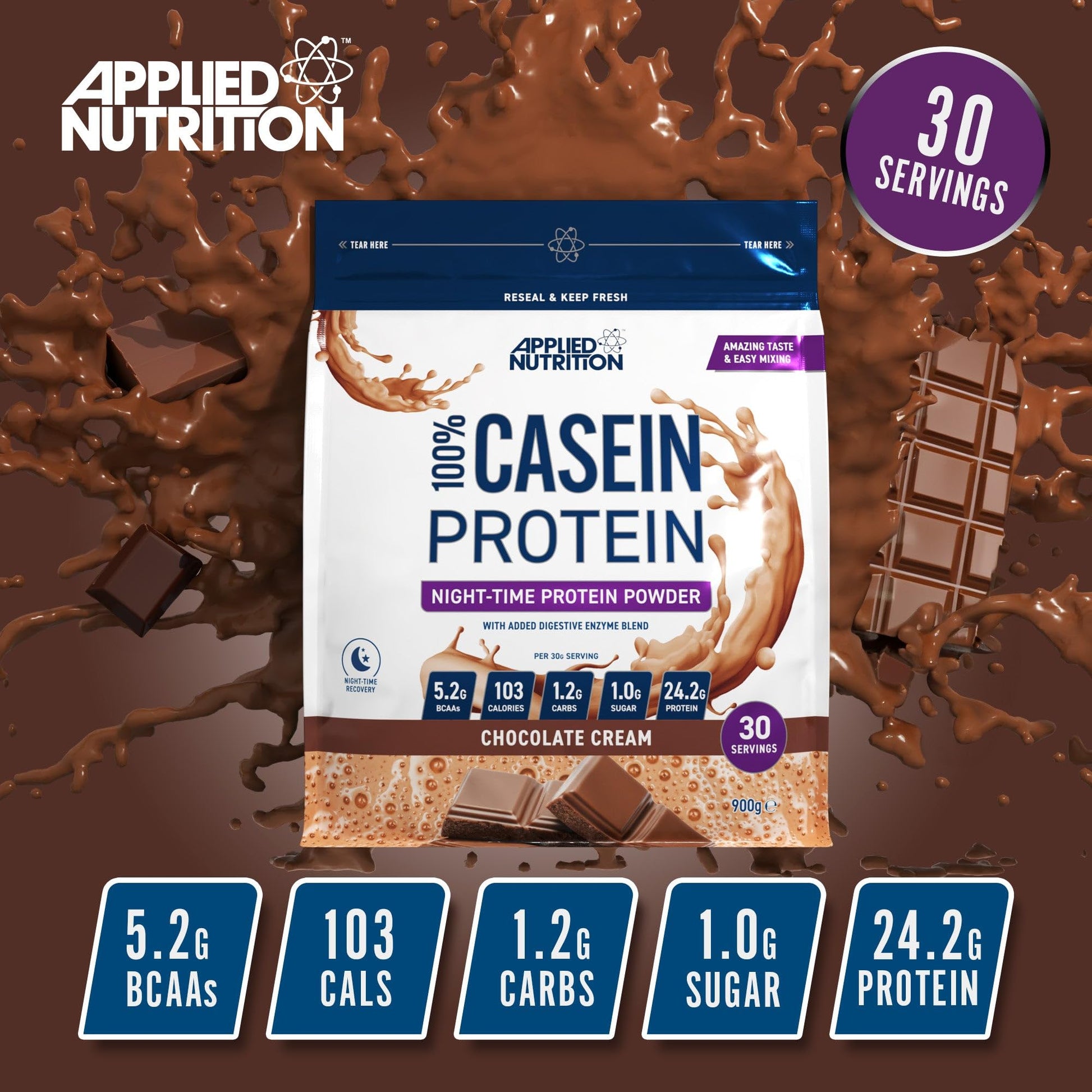 Applied Nutrition Casein Protein Powder - Micellar Casein Supplement, Slow Release Protein Applied Nutrition uk supplements