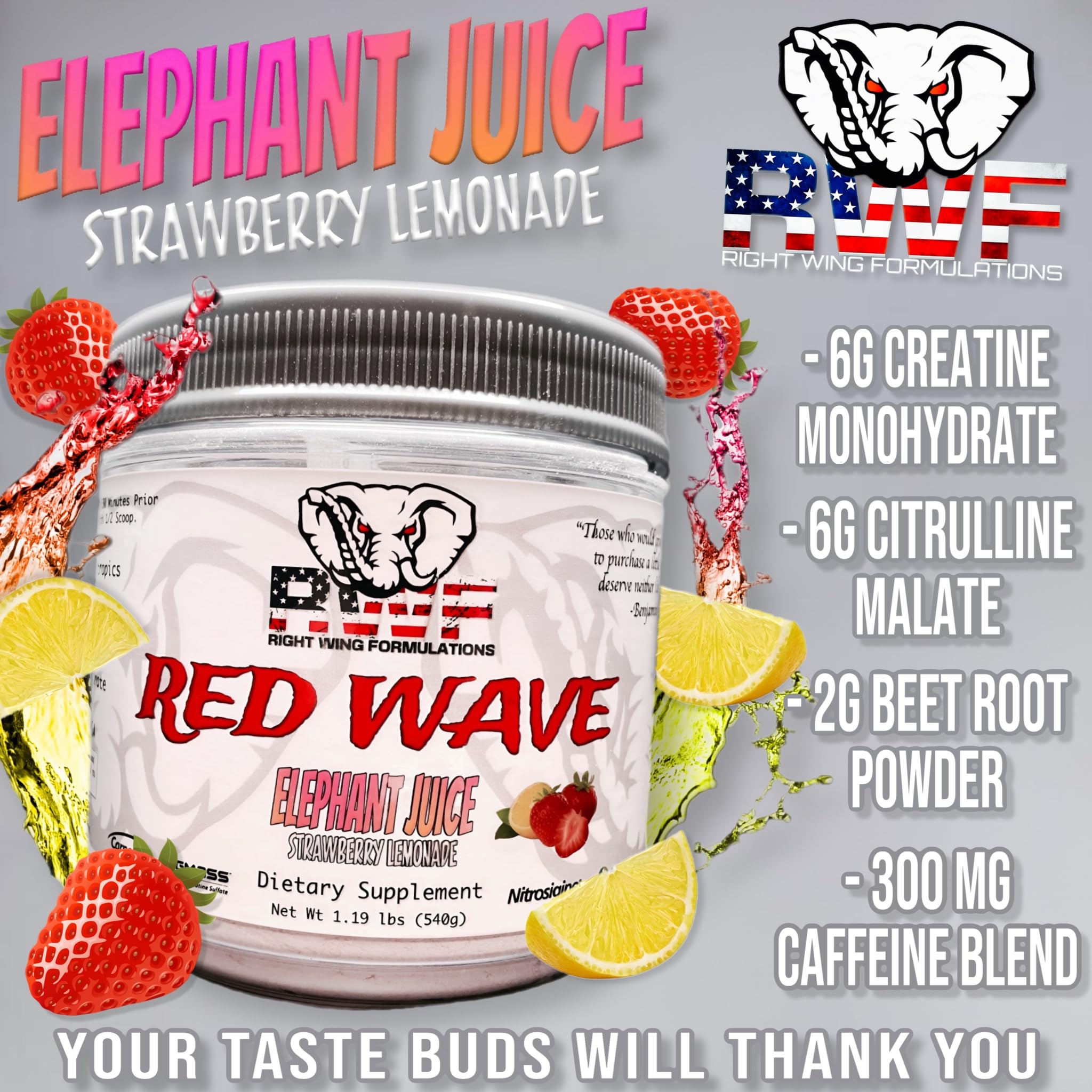 Red Wave Pre Workout Powder With Creatine, Perfect For Men And Women Right Wing Formulations uk supplements