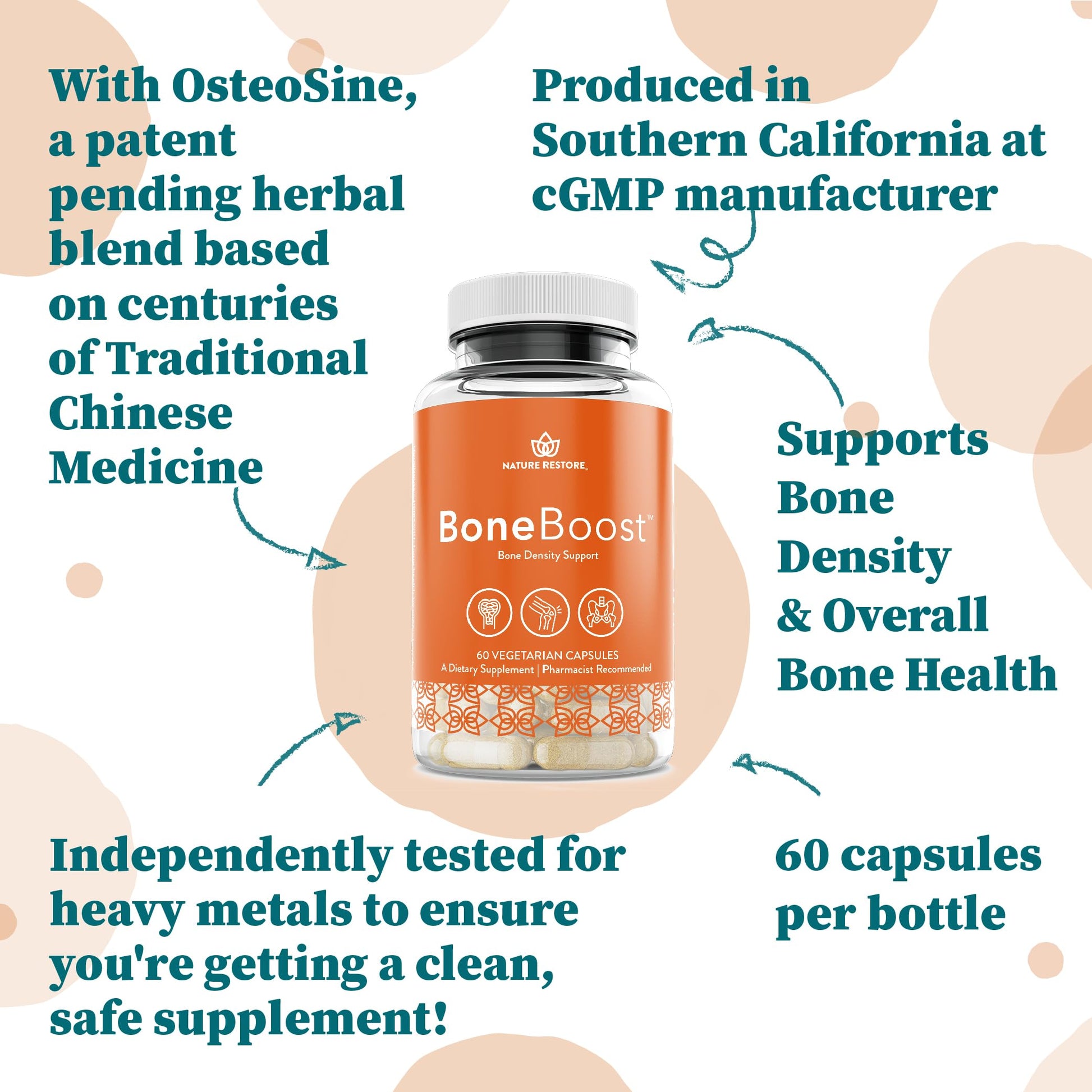 Nature Restore BoneBoost, Natural Bone Health Supplement, 60 Capsules, Manufactured in USA, Non GMO, Gluten Free Nature Restore uk supplements