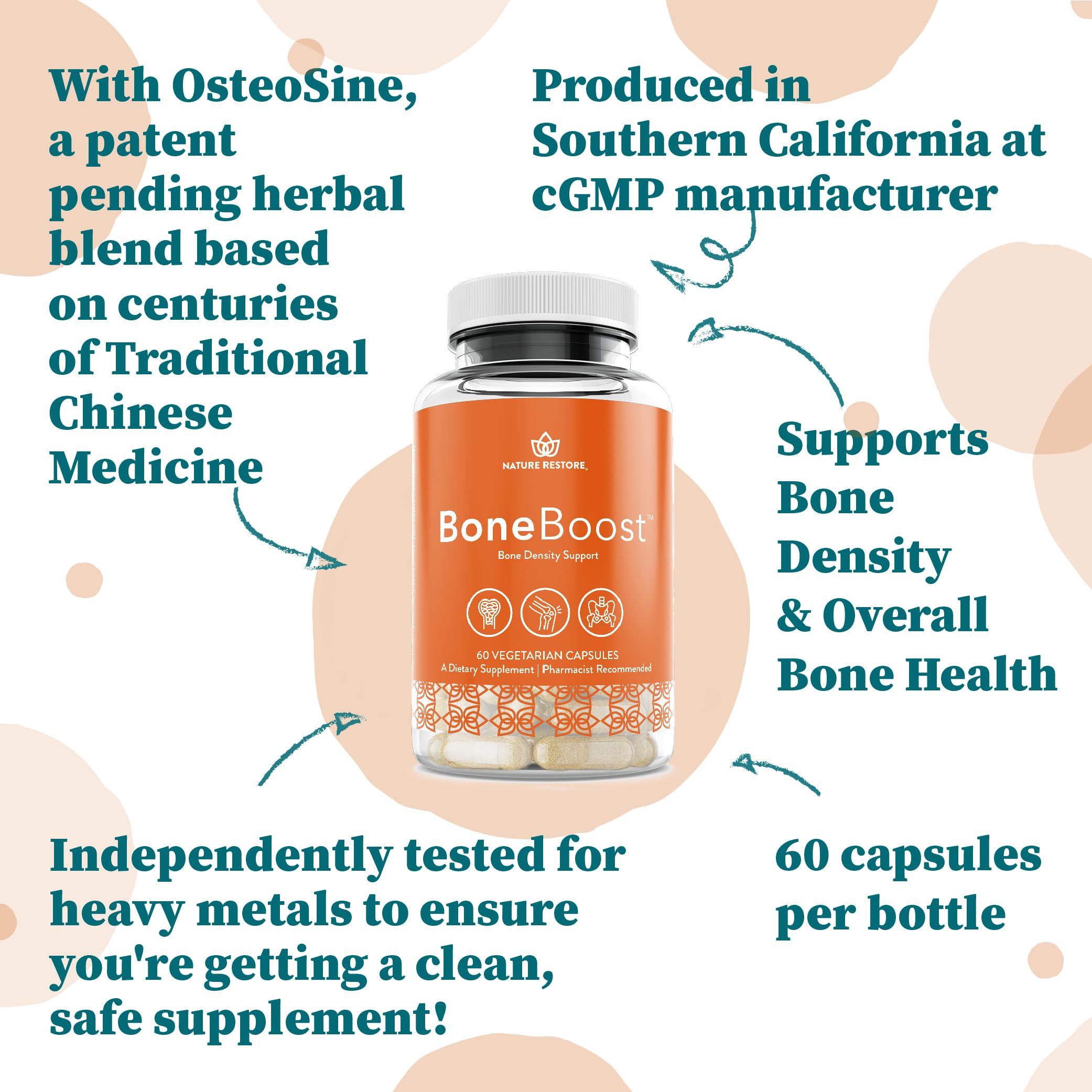 Nature Restore BoneBoost, Natural Bone Health Supplement, 60 Capsules, Manufactured in USA, Non GMO, Gluten Free Nature Restore uk supplements