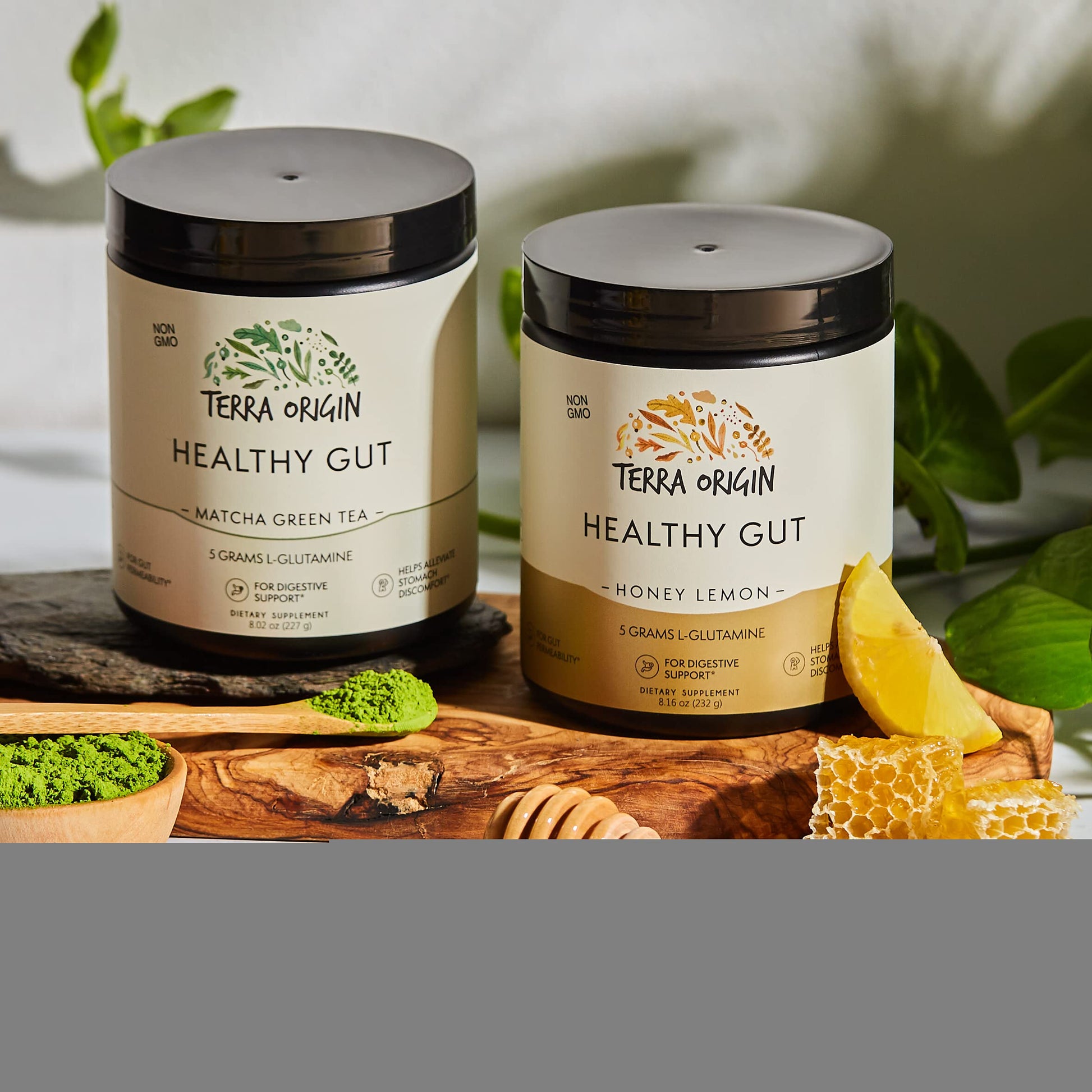 TERRA ORIGIN Healthy Gut Powder (Honey Lemon) | 30-Servings with L-Glutamine TERRA ORIGIN uk supplements