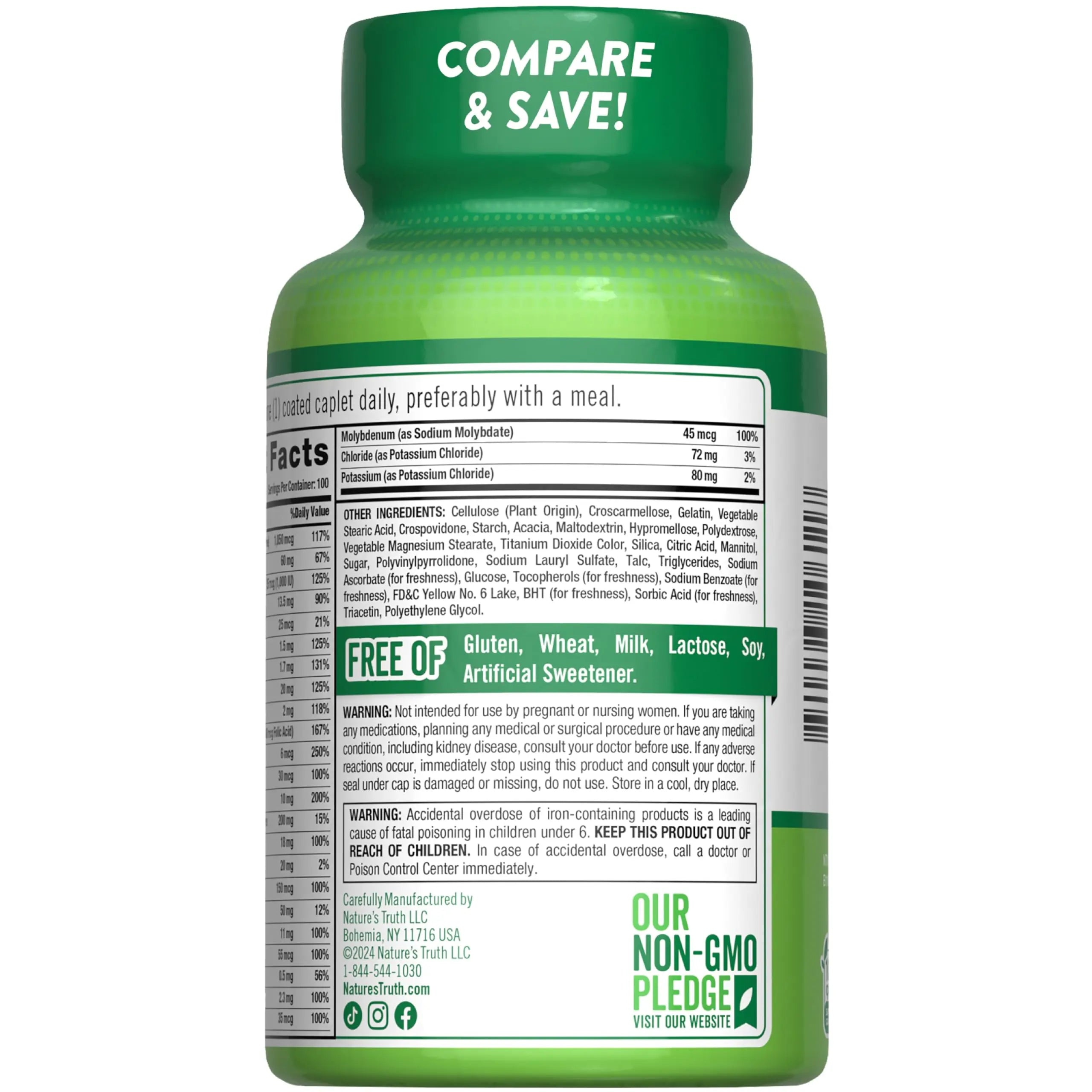 Nature's Truth Adult ABC Complete Multivitamin for Men and Women | 100 Caplets | Non-GMO & Gluten Free Nature's Truth uk supplements