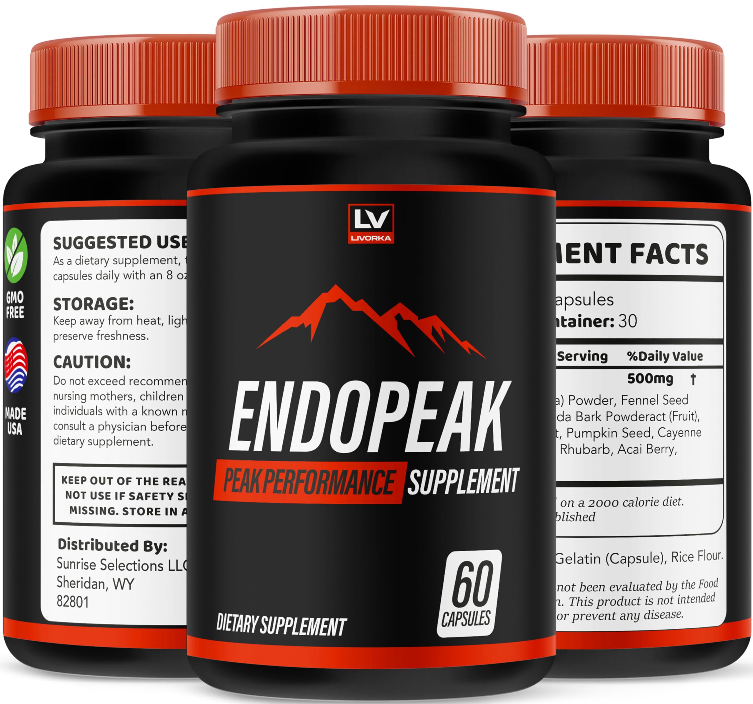 (5 Pack) Endopeak Capsules, Official Advanced Formula, 300 Capsules for 5 Months LIVORKA uk supplements