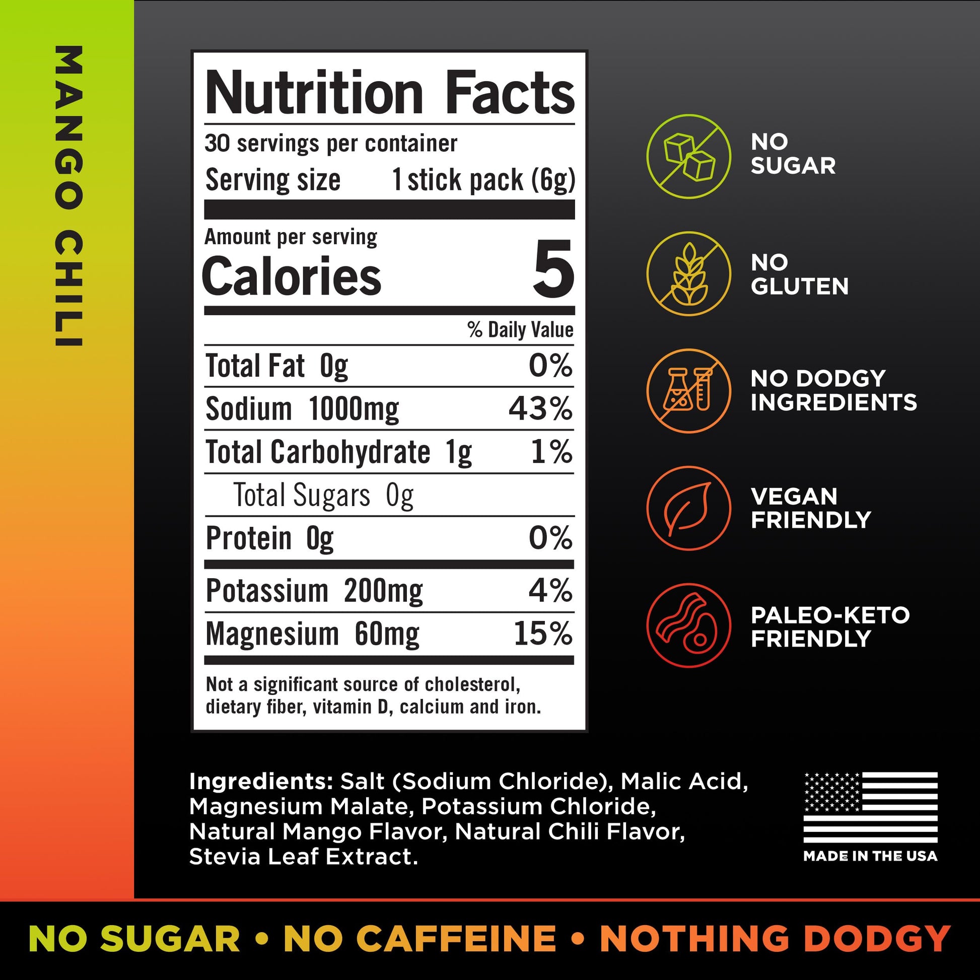 LMNT Zero Sugar Electrolytes - Mango Chili Salt | Drink Mix | 30 Count Drink LMNT uk supplements