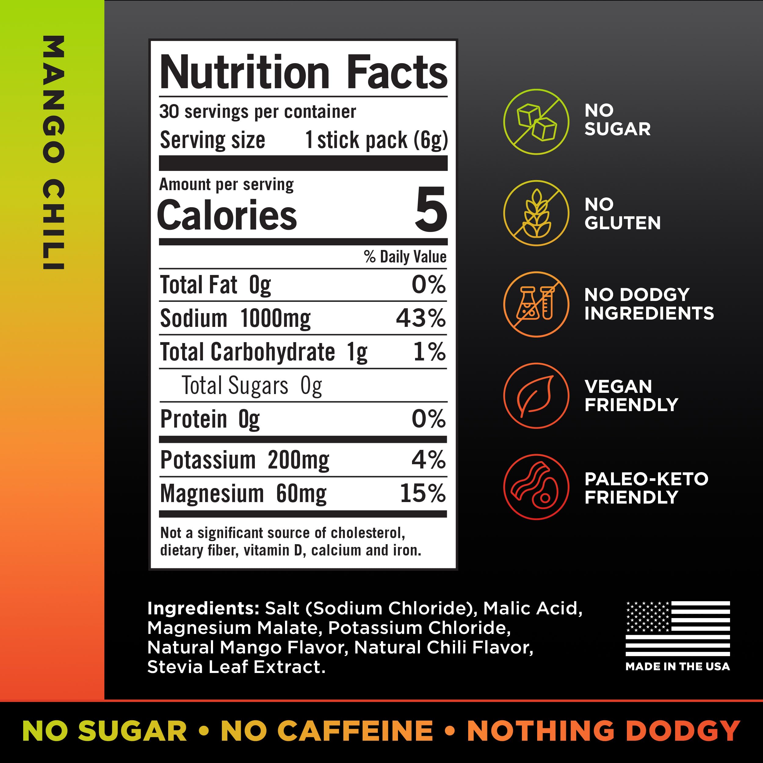 LMNT Zero Sugar Electrolytes - Mango Chili Salt | Drink Mix | 30 Count Drink LMNT uk supplements