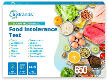 5Strands Food Intolerance Test, Accurate Hair Analysis, 658 Items Tested, at Home Food Sensitivity Test Kit for Adults & Kids, Gut Health Test, Results in 4 Days 5Strands uk supplements