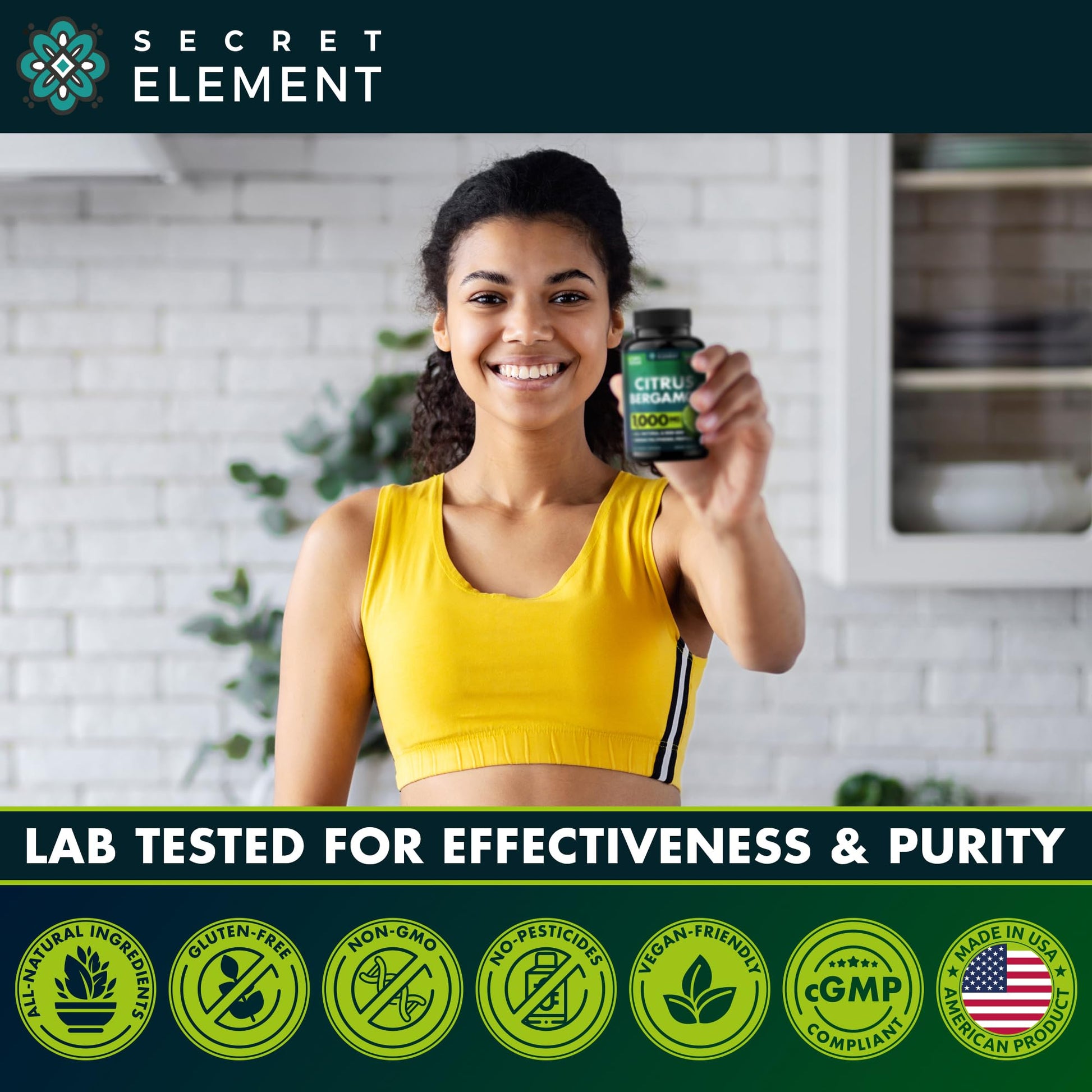 Citrus Bergamot Extract 1000mg - Citrus Bergamot Supplement for Heart, Immune System Secret Element uk supplements