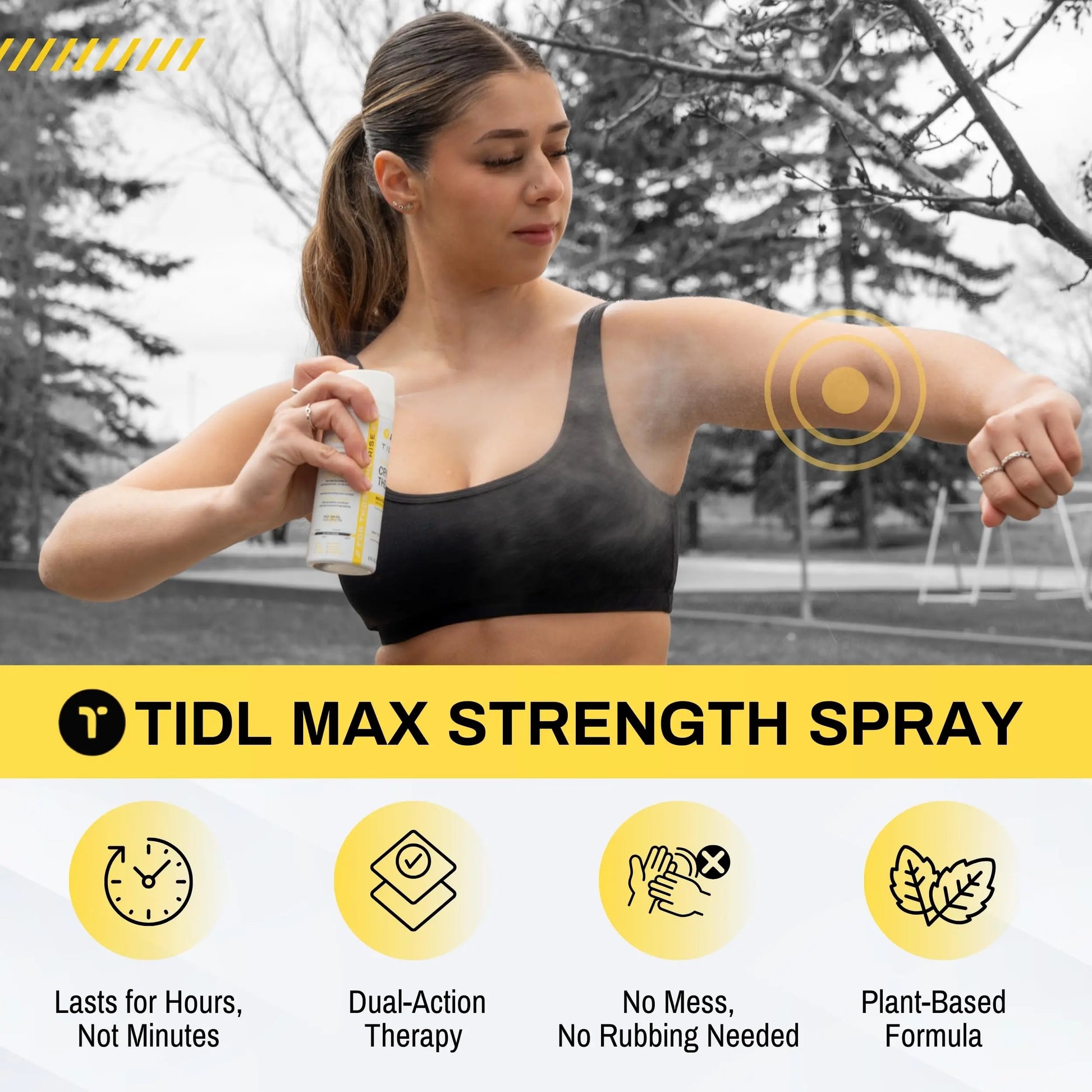 TIDL Cryotherapy Pain Relief Spray, 3 Oz (Pack of 2) Max Strength for Fast-Acting Muscle, Joint & Neck Pain Relief, Plant-Based Menthol & Camphor Pain Reliever, Quick Drying Formula TIDL uk supplements