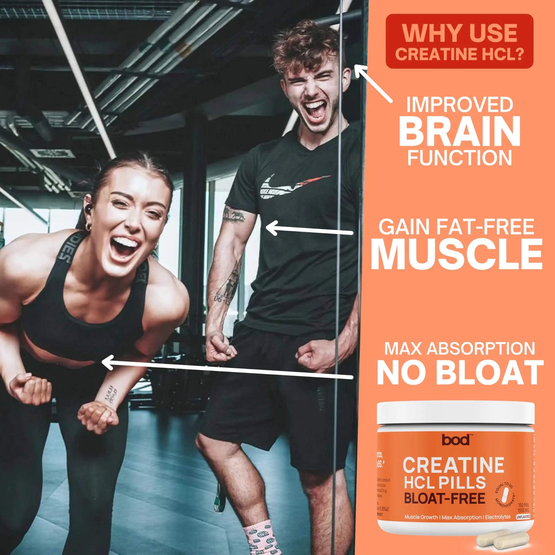 Bod Creatine HCL Capsules – 150 Pills | Creatine Hydrochloride Supplement for Men & Women | Easy-to-Swallow Alternative to Monohydrate Powder, Unflavored & Keto-Friendly Bod uk supplements
