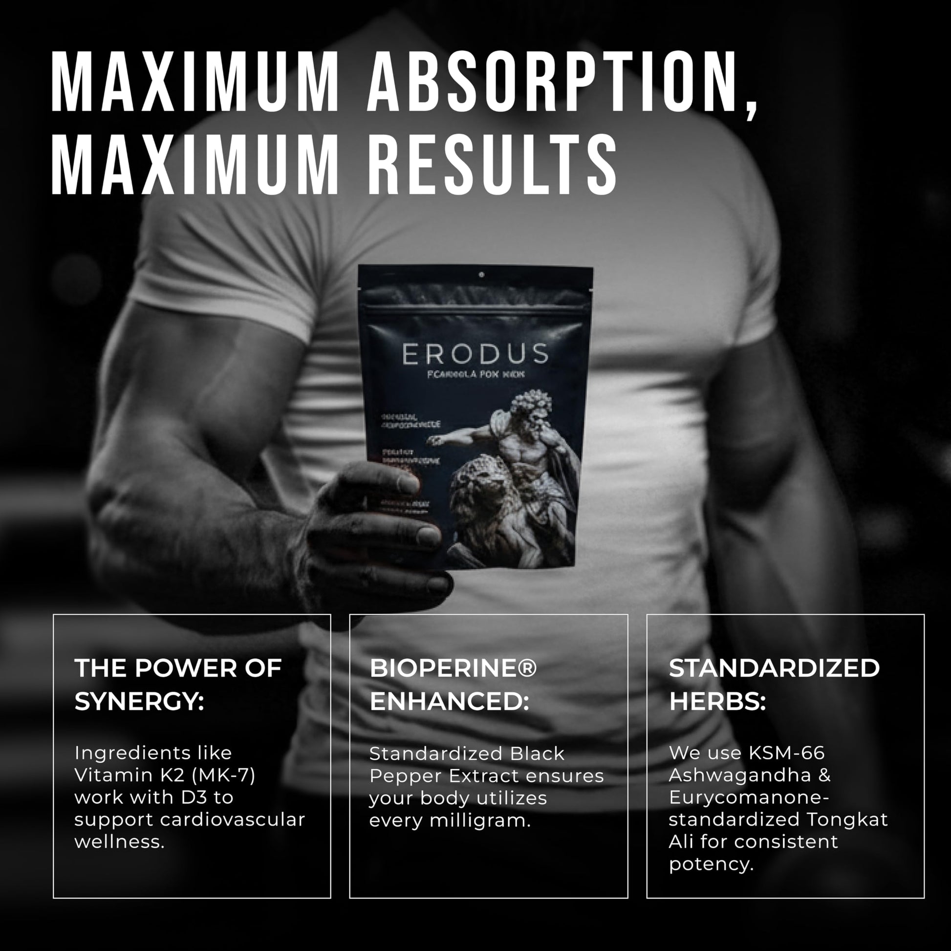 ERODUS Formula for Men - Advanced Testosterone Support Powder - Energy & Gym Supplement for Men - Supports Healthy Testosterone Levels & Physical Performance - with Ashwagandha (30 Day Supply) ERODUS uk supplements