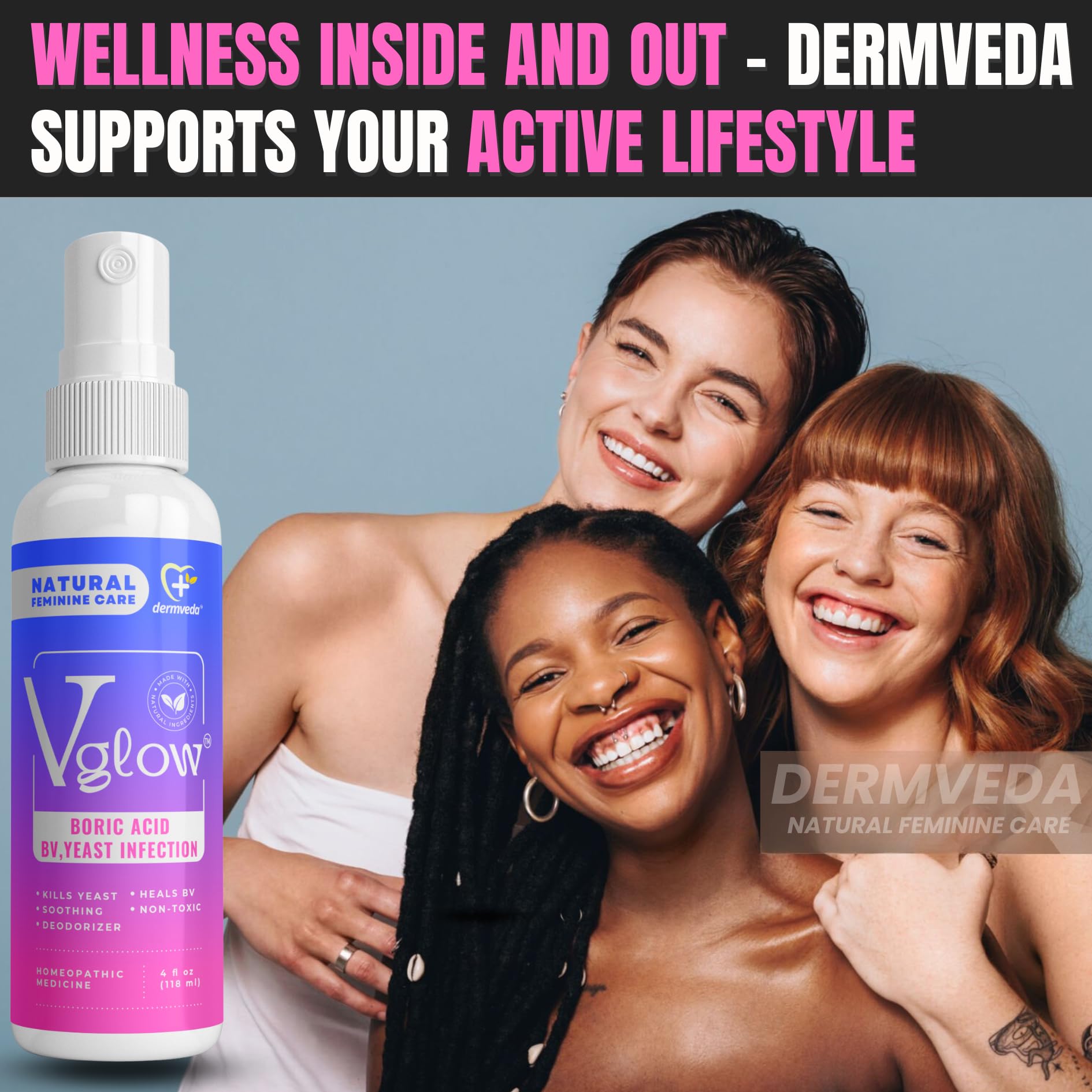 Dermveda Boric Acid BV Relief for Women - Natural Yeast Infection, Odor, Itch Relief Solution Dermveda uk supplements
