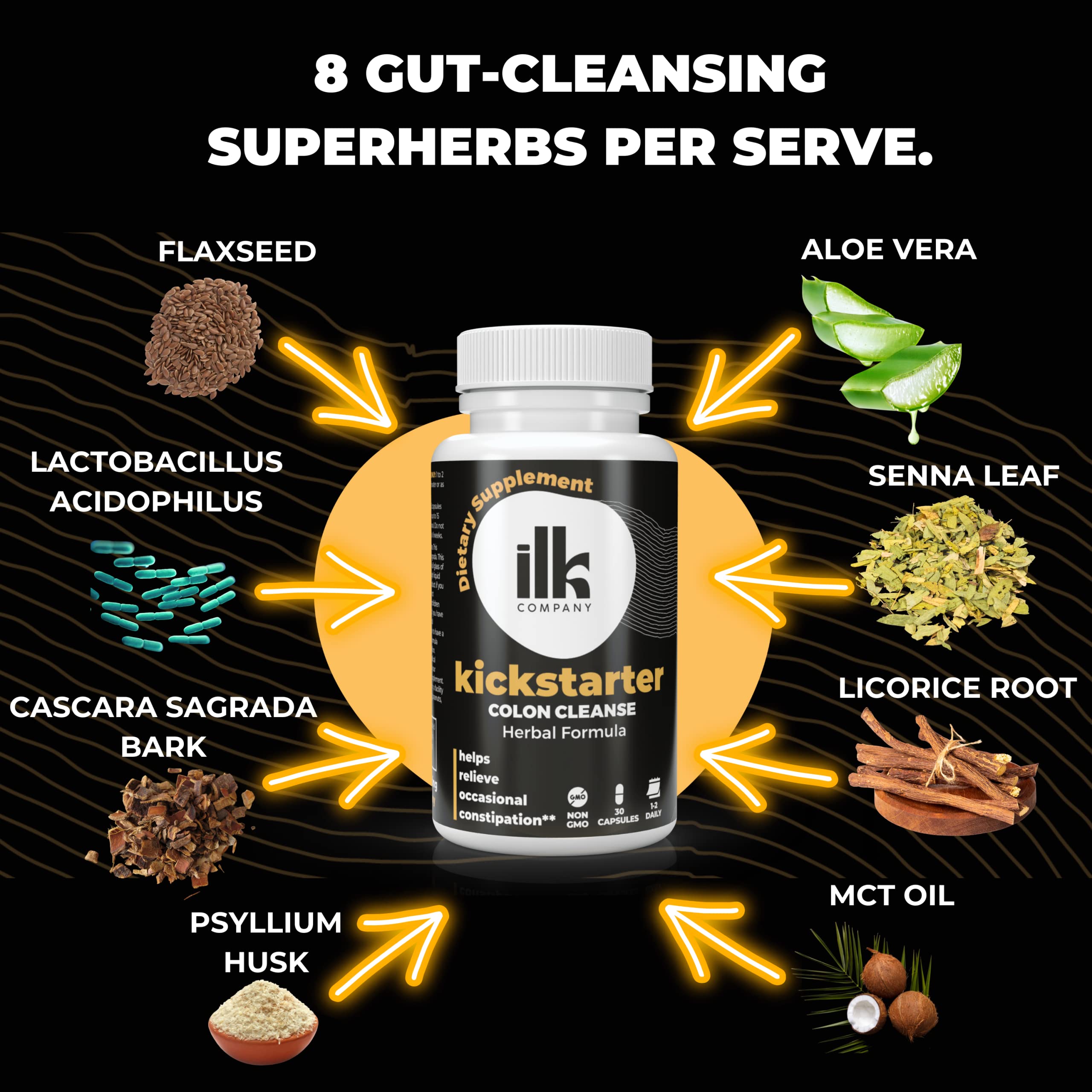 ILK COMPANY Made in USA Herbal Colon Cleanse Capsules - Non GMO - Gluten Free Capsules ILK COMPANY uk supplements