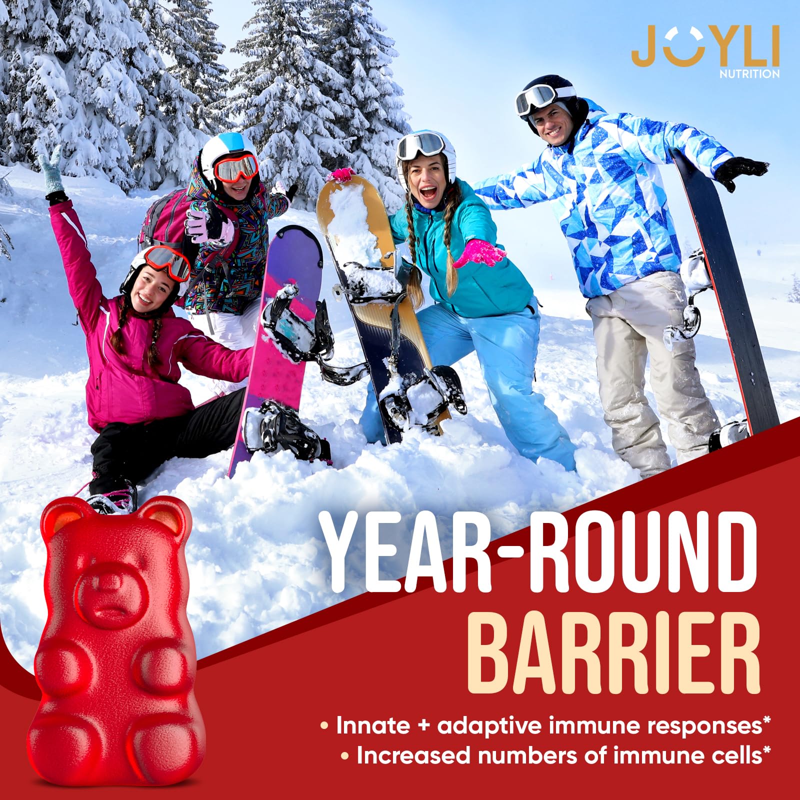 JOYLI Quercetin Gummies - Quercetin with Bromelain Zinc Vitamin C & Vitamin D3 - Quercetin Supplement 500MG for Immune System & Allergy - Quercetin for Kids and Adults - 60 Quercetin Chewable JOYLI Nutrition uk supplements