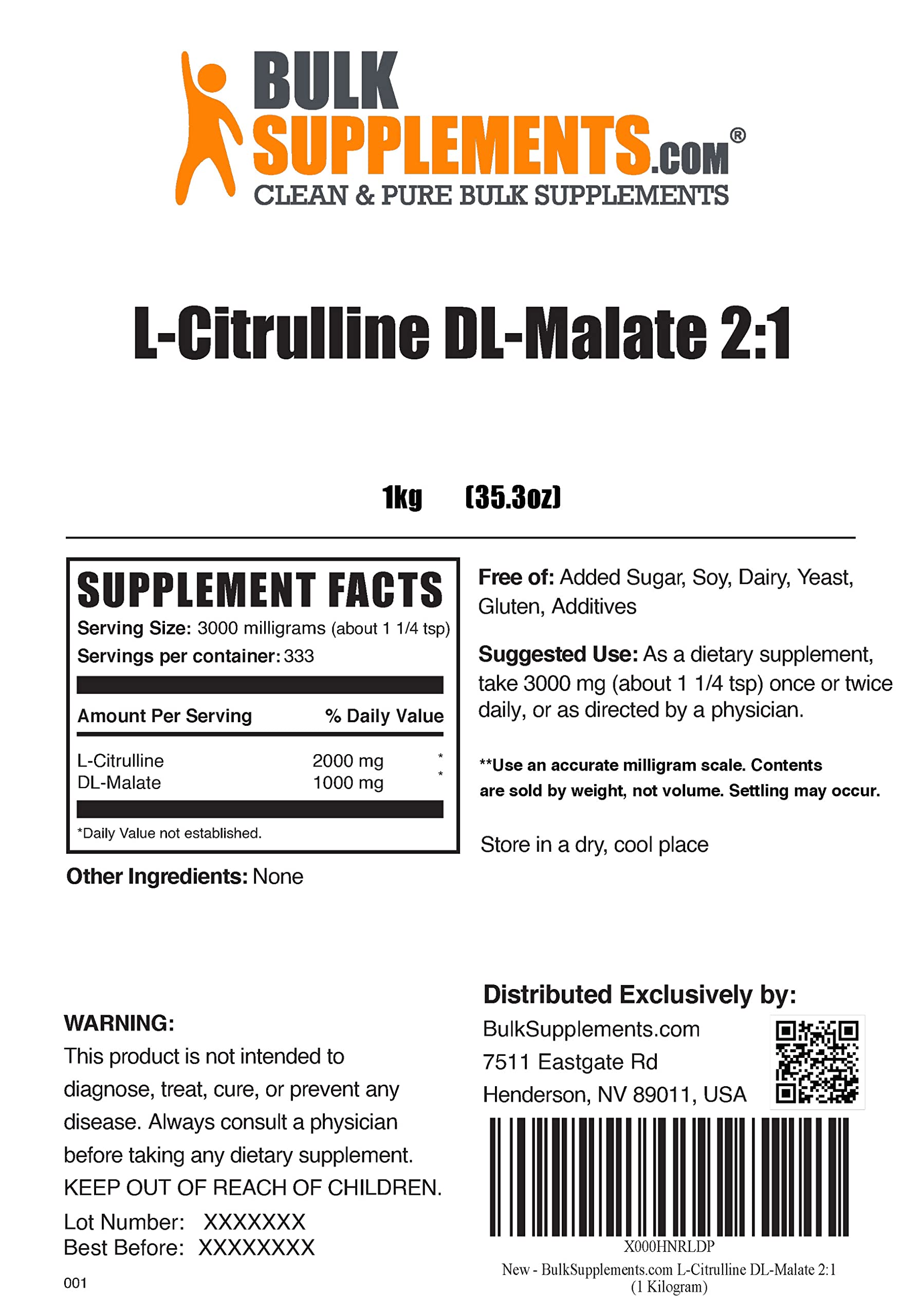 BULKSUPPLEMENTS.COM L-Citrulline Malate 2:1 Powder 1KG with, Beta Alanine Powder BULKSUPPLEMENTS.COM uk supplements