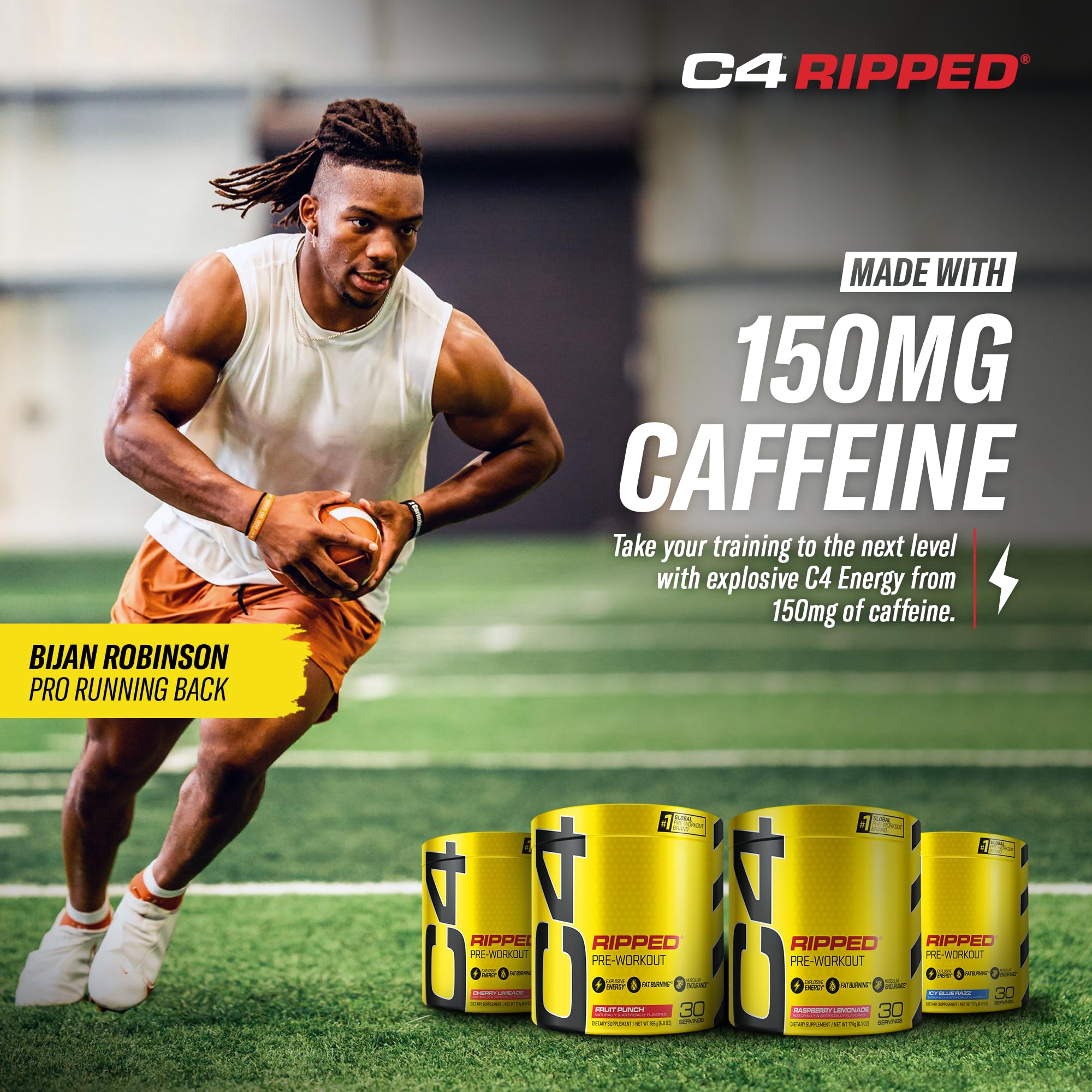 Cellucor C4 Ripped Pre Workout Powder ICY Blue Razz | Creatine Free + Sugar Free Cellucor uk supplements