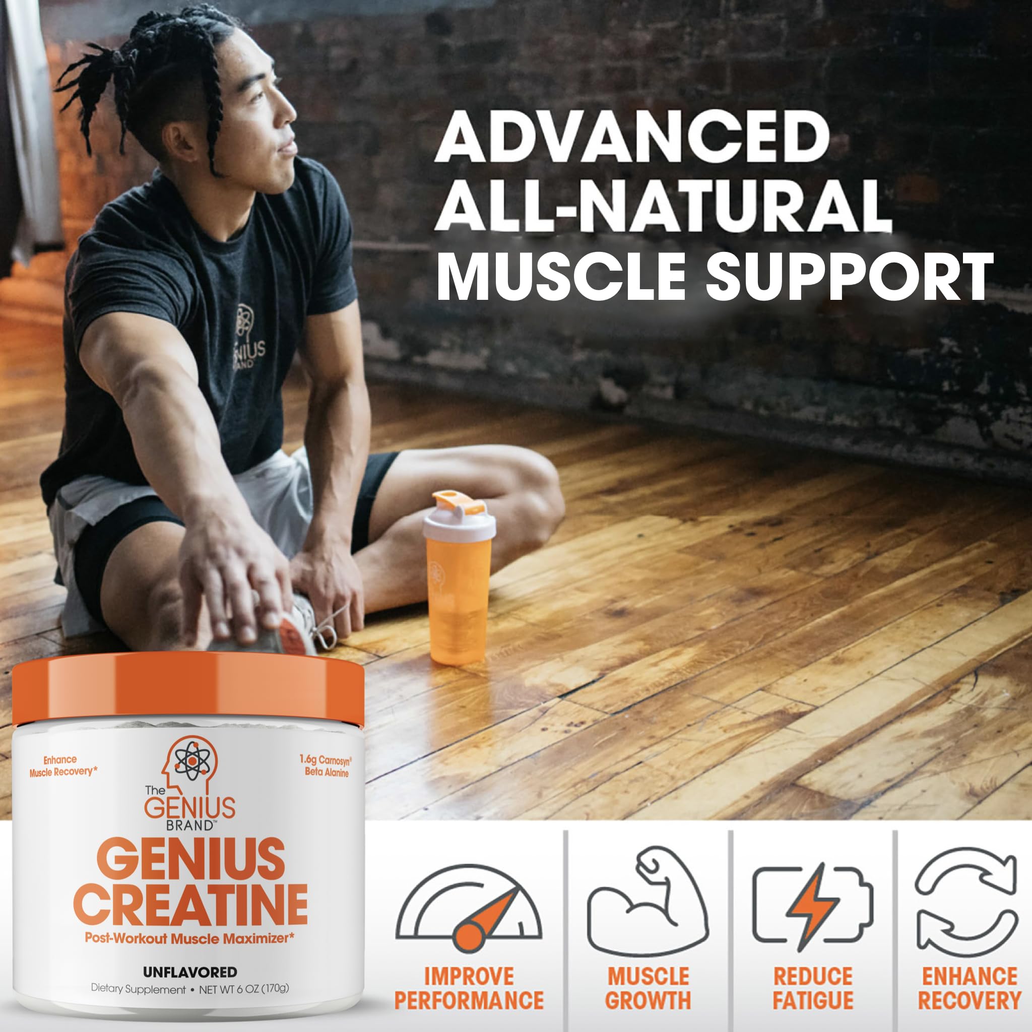 Genius Pre Workout Powder, Sour Apple, and Genius Micronized Creatine Monohydrate The Genius Brand uk supplements