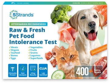 5Strands Raw & Fresh Pet Food Intolerance Test, at Home Gut Health Test for Dogs & Cats, 400+ Raw & Gently Cooked Fresh Food Items Tested, Accurate for All Ages & Breeds, Fast 4 Day Results 5Strands uk supplements