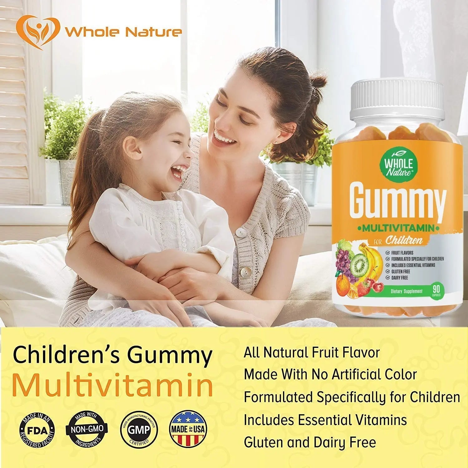 Whole Nature Kids Gummy Multivitamin - Complete Daily Essentials Childrens Vitamins and Minerals for Overall Wellness, 90 Gummies Whole Nature uk supplements
