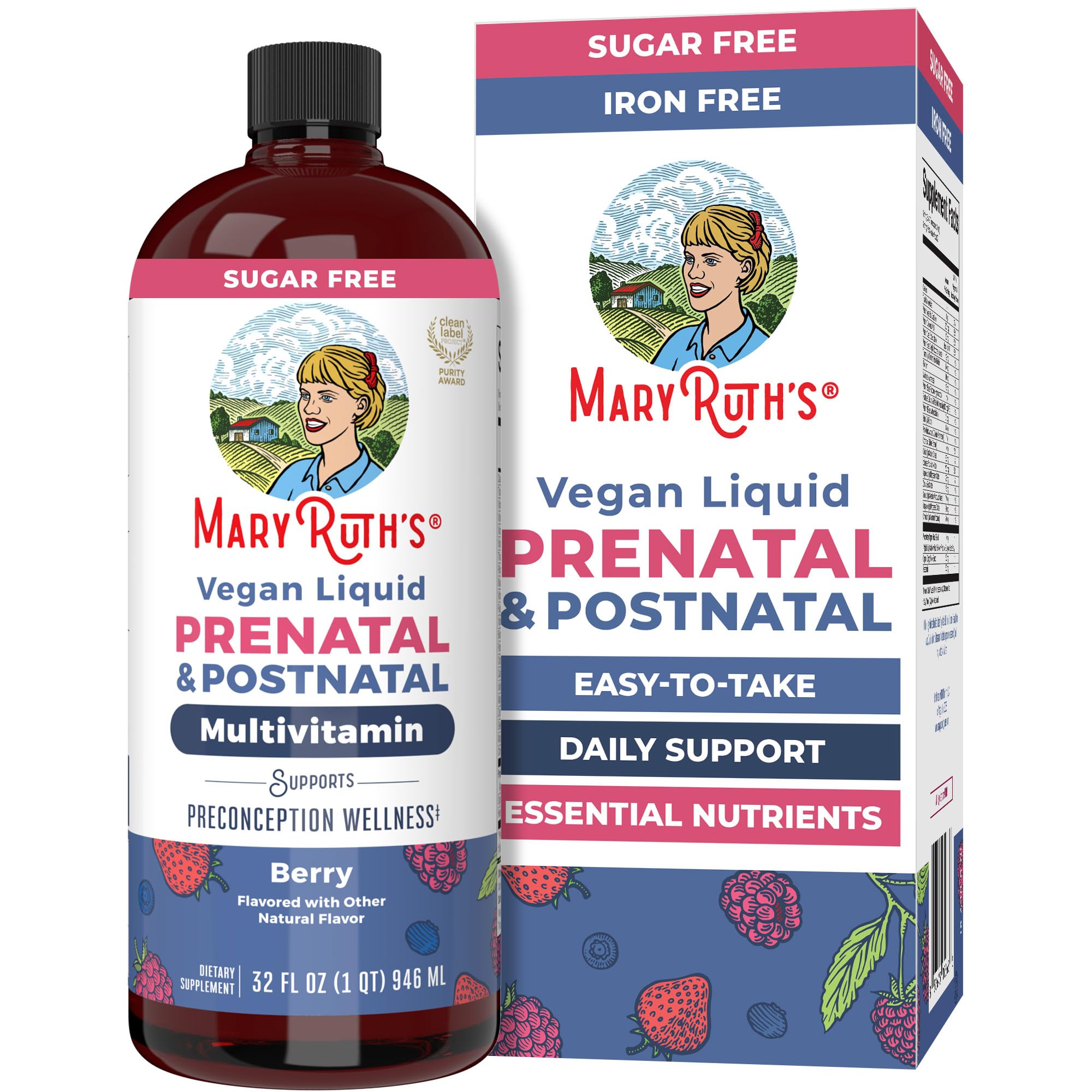 MARYRUTH'S Postnatal & Prenatal Vitamins for Women | Sugar Free | Selenium | Folate | Vegan | Non-GMO | Gluten Free | 32oz MARYRUTH'S uk supplements
