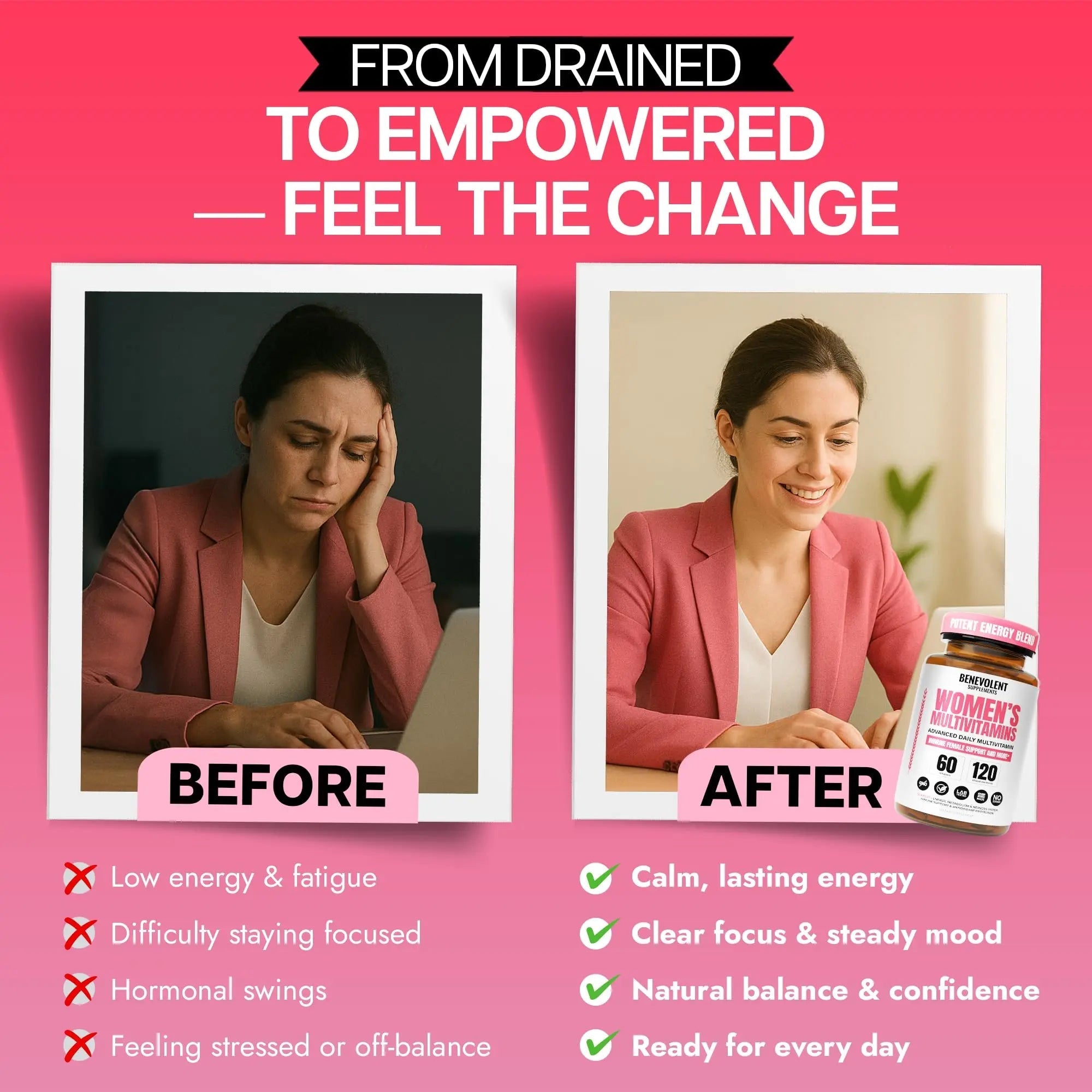 Multivitamin for Women - Supplement for Energy, Immunity, & Female Support - Daily Vitamins for Women with Biotin, Calcium, Magnesium Benevolent Nourishment uk supplements
