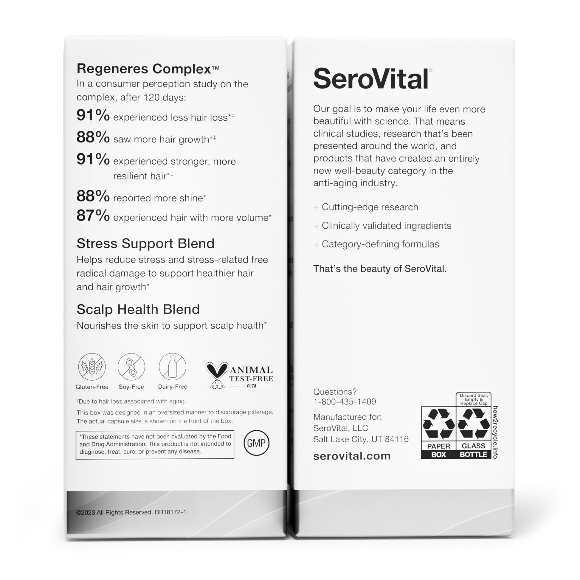 SeroVital Hair Regeneres Advanced, 90 Capsules, 30-Day Supply Serovital uk supplements