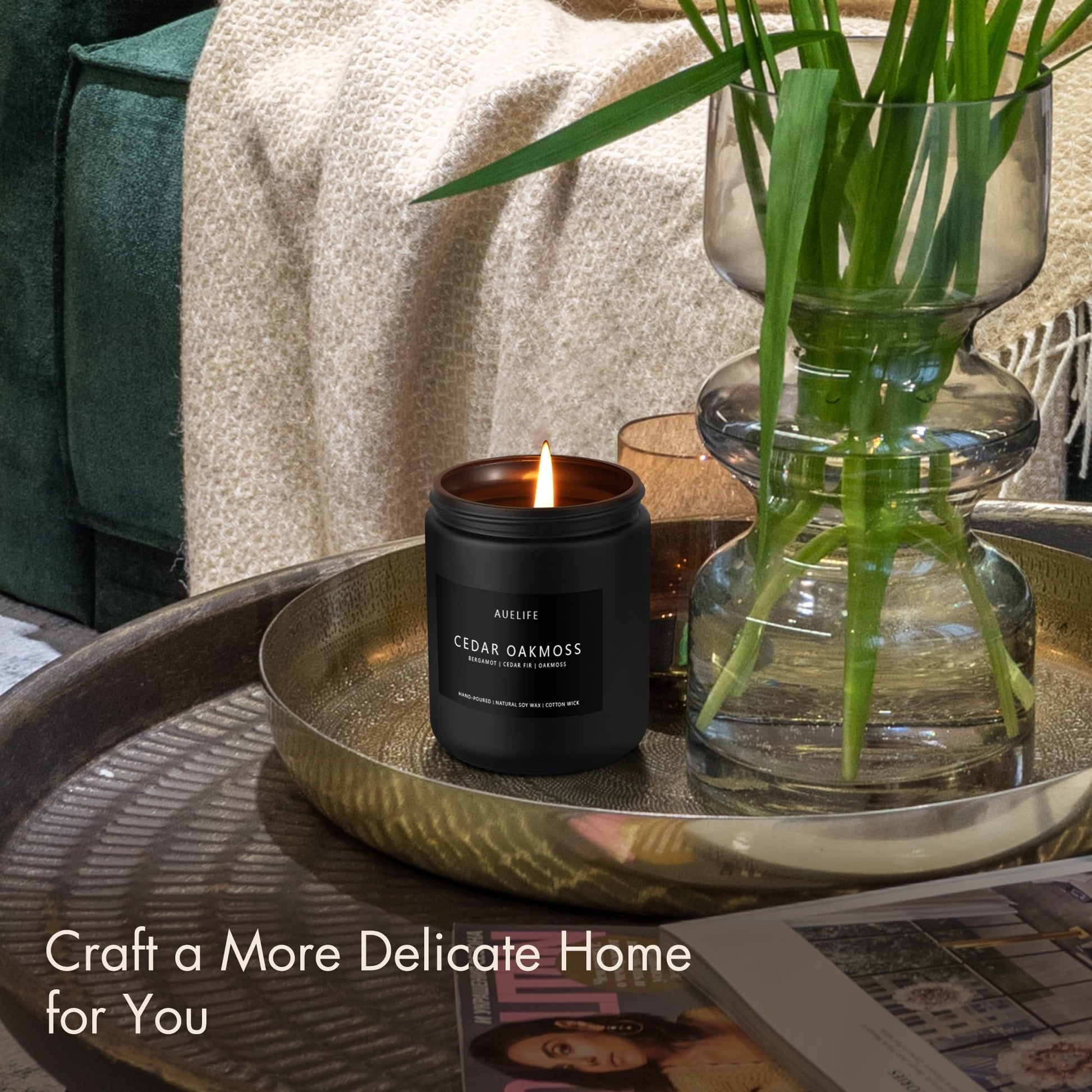 Scented Candles Set | Men Candles Set, Candles for Men Scented Candles for Home - 4 Pack Candles Scents Auelife uk supplements