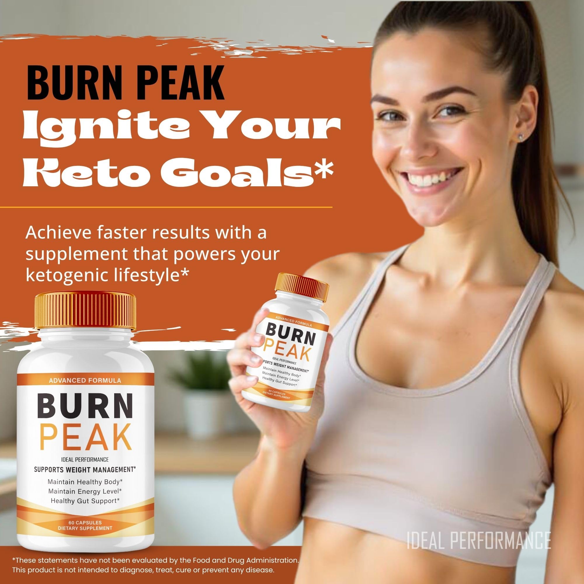 Burn Peak Capsules, Official BurnPeak Supplement Pills - Maximum Strength, All Natural Keto Capsule to Sustain Active Lifestyle & Fitness Goals, Overall Health Burn Peak Reviews (5 Pack) IDEAL PERFORMANCE uk supplements