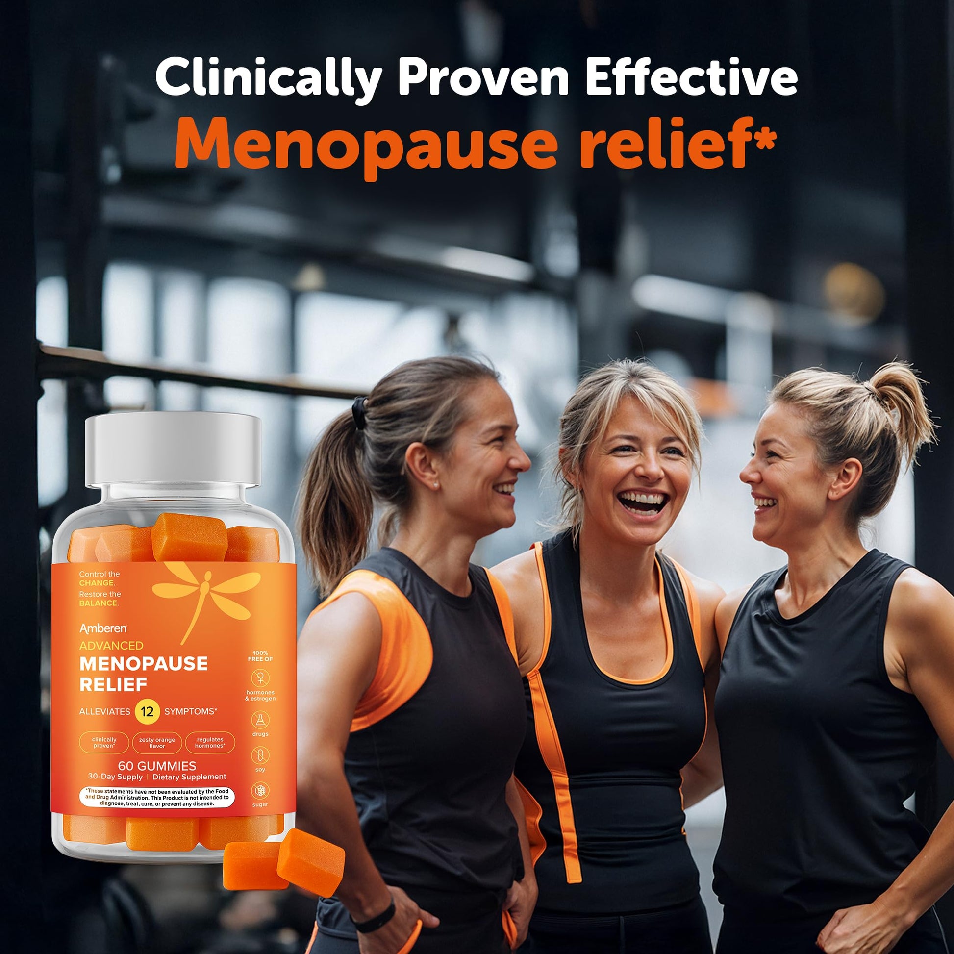 Amberen Menopause Supplement for Women, 60 Gummies, Clinically Proven, Helps Support Hormone Balance, Helps Relieve 12 Menopause Symptoms: Hot Flashes, Night Sweats, Mood Swings and More Amberen uk supplements
