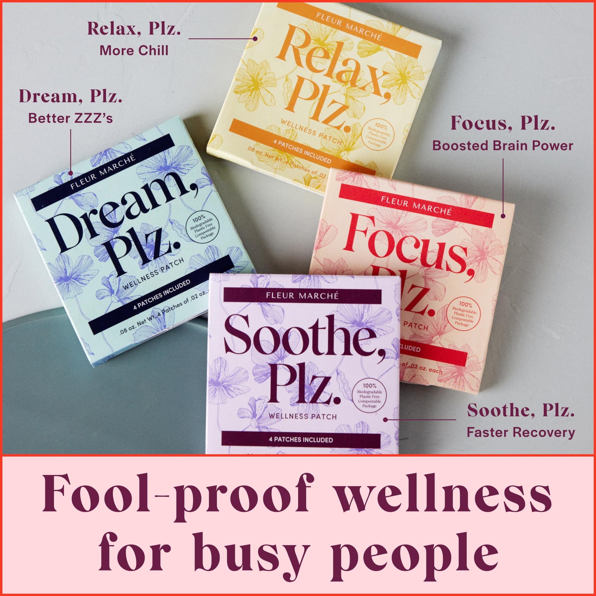 Fleur Marche Soothe, Plz. Botanical Patch - Muscle Recovery Patch with Peppermint Oil & Menthol - Post Night Out, Post Workout, or Daily Relief - Highly Bioavailable - 7 Patches Fleur Marché uk supplements