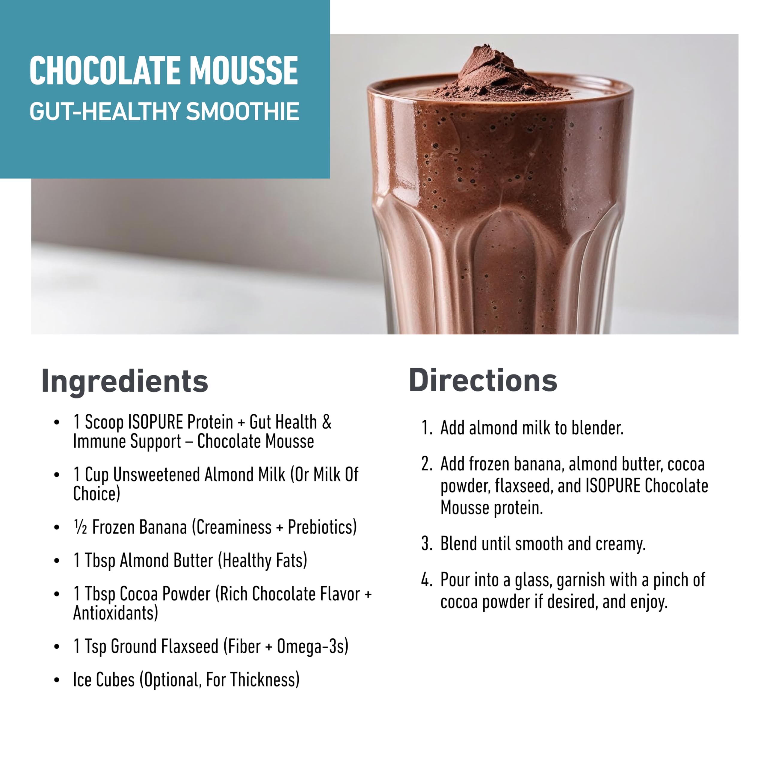 Isopure Protein + Gut Health & Immune Support Powder, Chocolate Mousse, 25g Whey Protein with Prebiotics & Vitamins, 12 Servings (Pack of 1) Isopure uk supplements