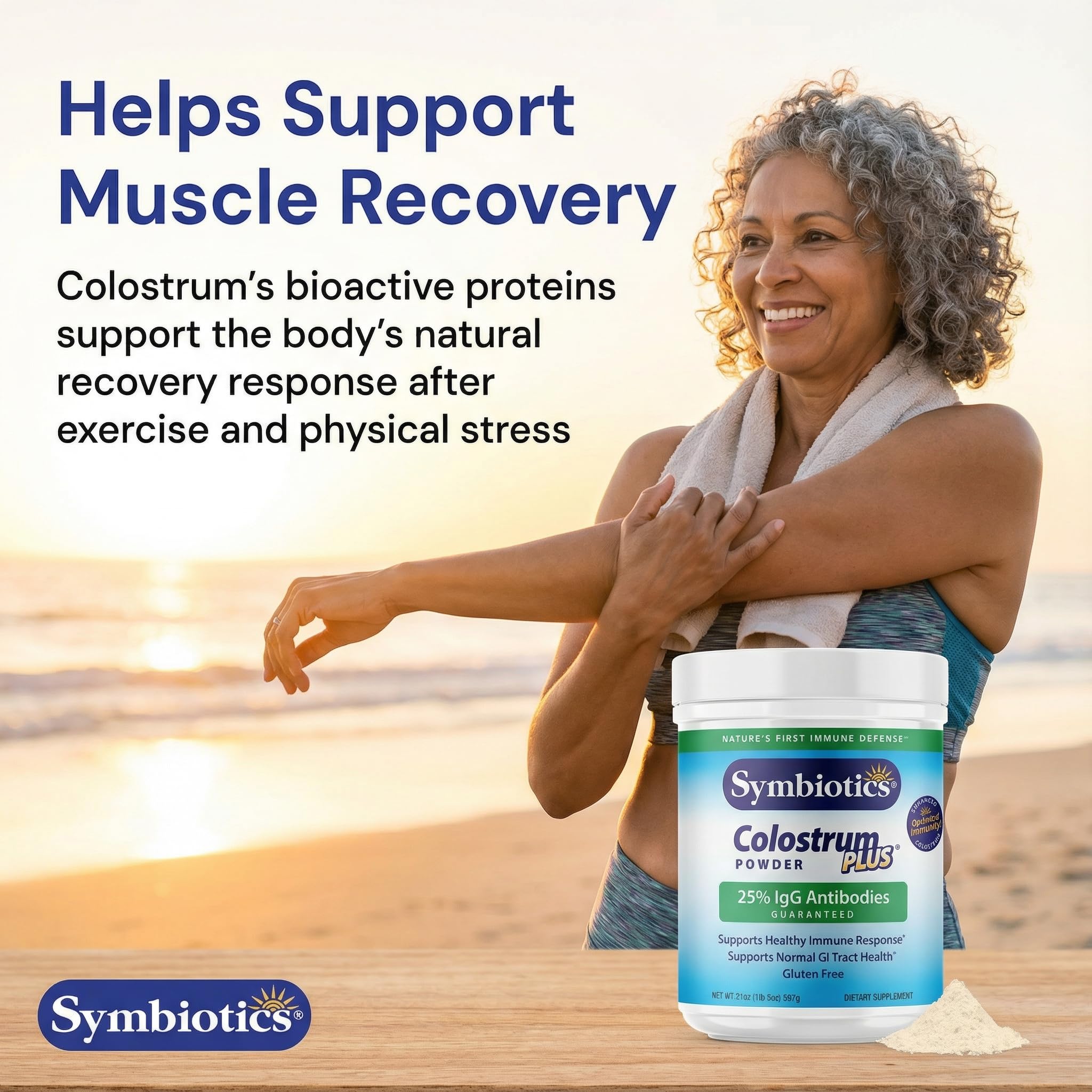 Symbiotics Colostrum Plus Powder 2.25 oz – Immune & Muscle Recovery Support, 25% IgG Immunoglobulins, Gut Health & Training Resilience, Unflavored, Gluten Free - 2.25 oz Symbiotics uk supplements